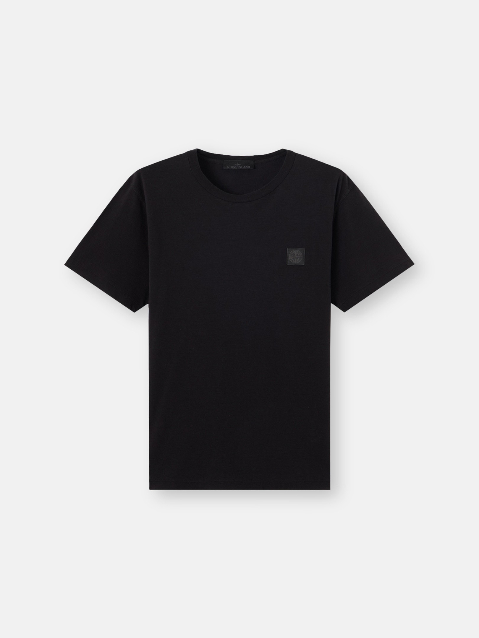 Black Slim-fit T-shirt with tonal Compass logo patch 2100035