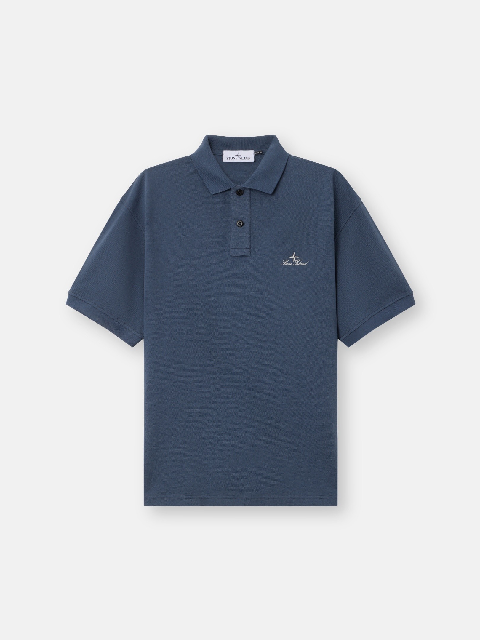 Slate Blue Regular-fit polo shirt with archival logo embroidery