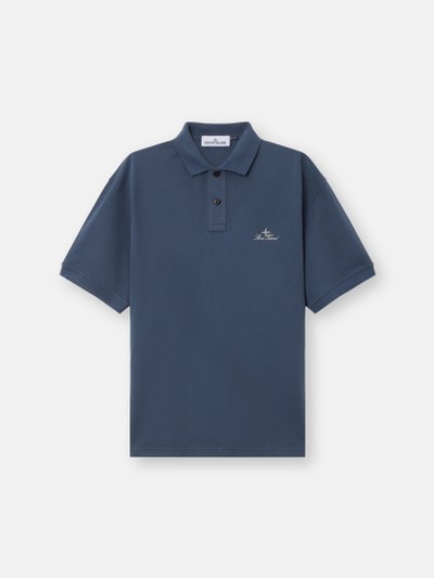 Slate Blue Regular-fit polo shirt with archival logo embroidery