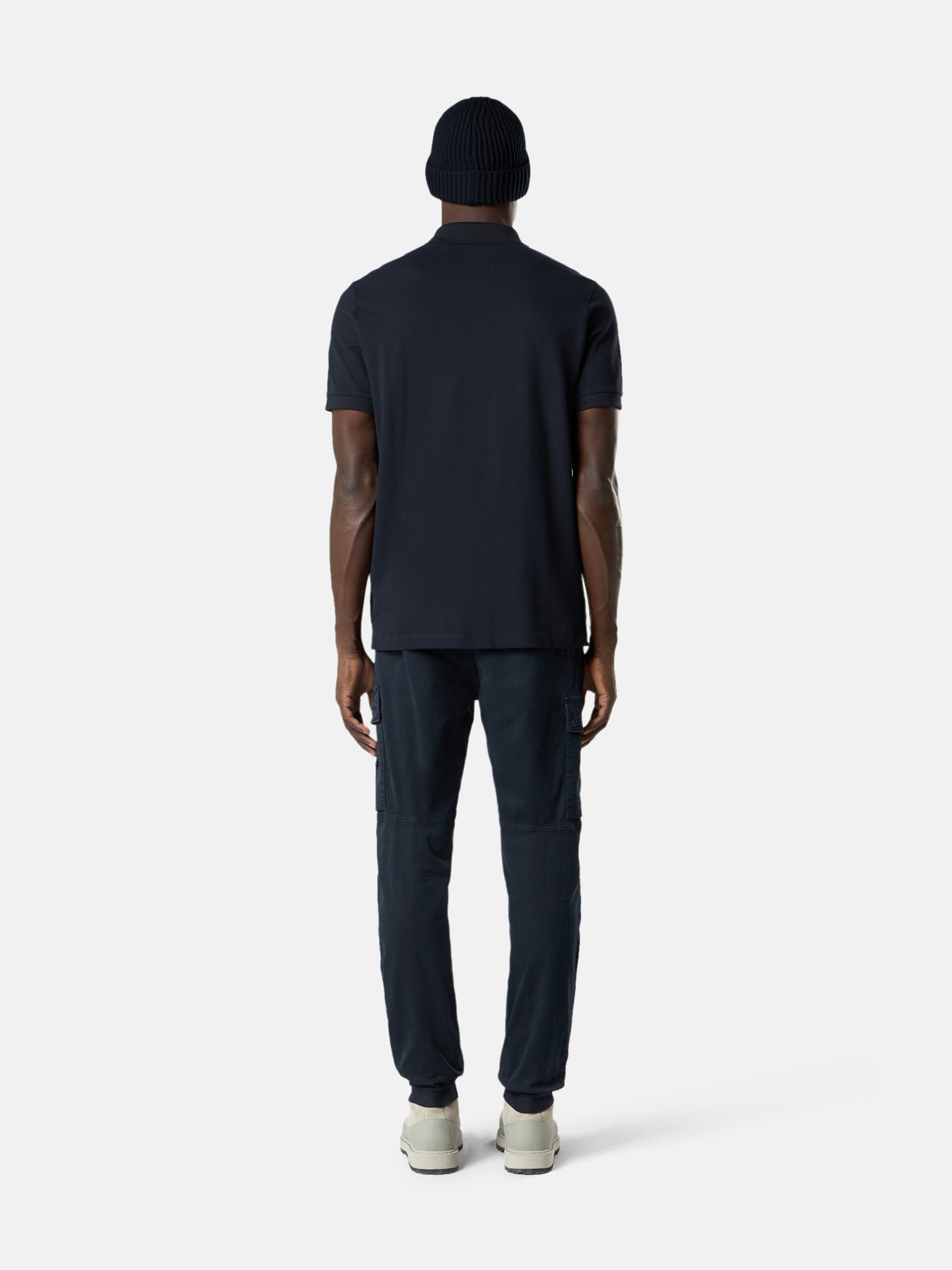 STONE  ポロシャツ SLIM FIT ネイビー ネイビーブルー スリムフィット ショートスリーブ ポロシャツ Compass