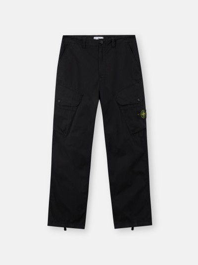 ブラック リラックスフィット カーゴパンツ スナップボタン付き