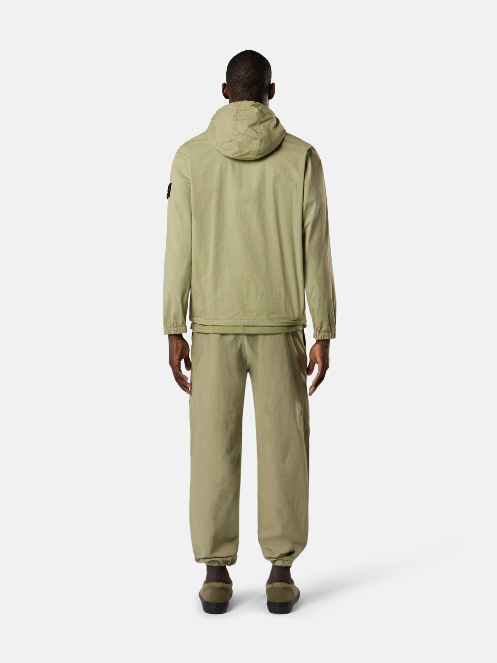 Laurel Green Loose-fit cargo pants with elastic drawstring waist