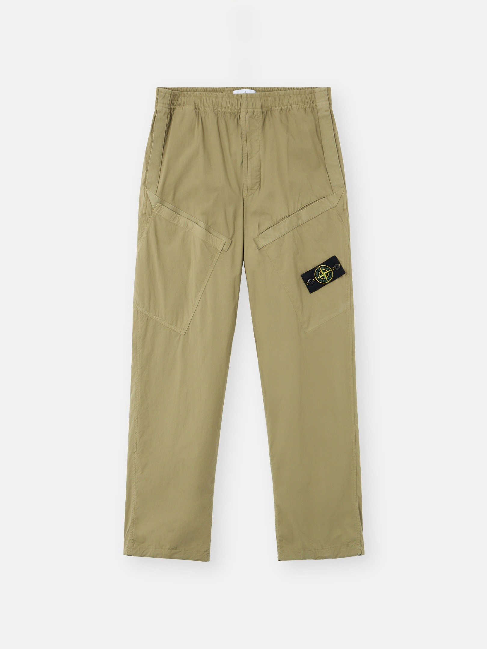 Laurel Green Loose-fit cargo pants with elastic drawstring waist
