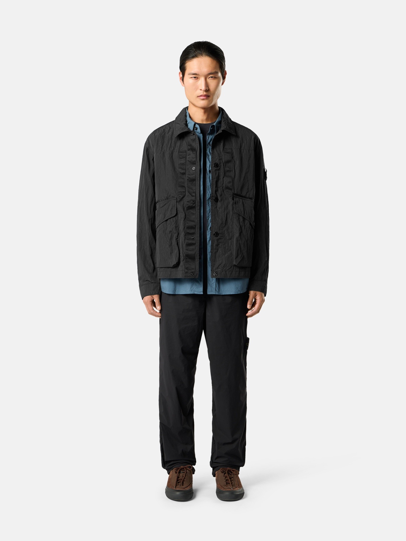 Black Loose-fit pants with dual zip back pockets 3100017