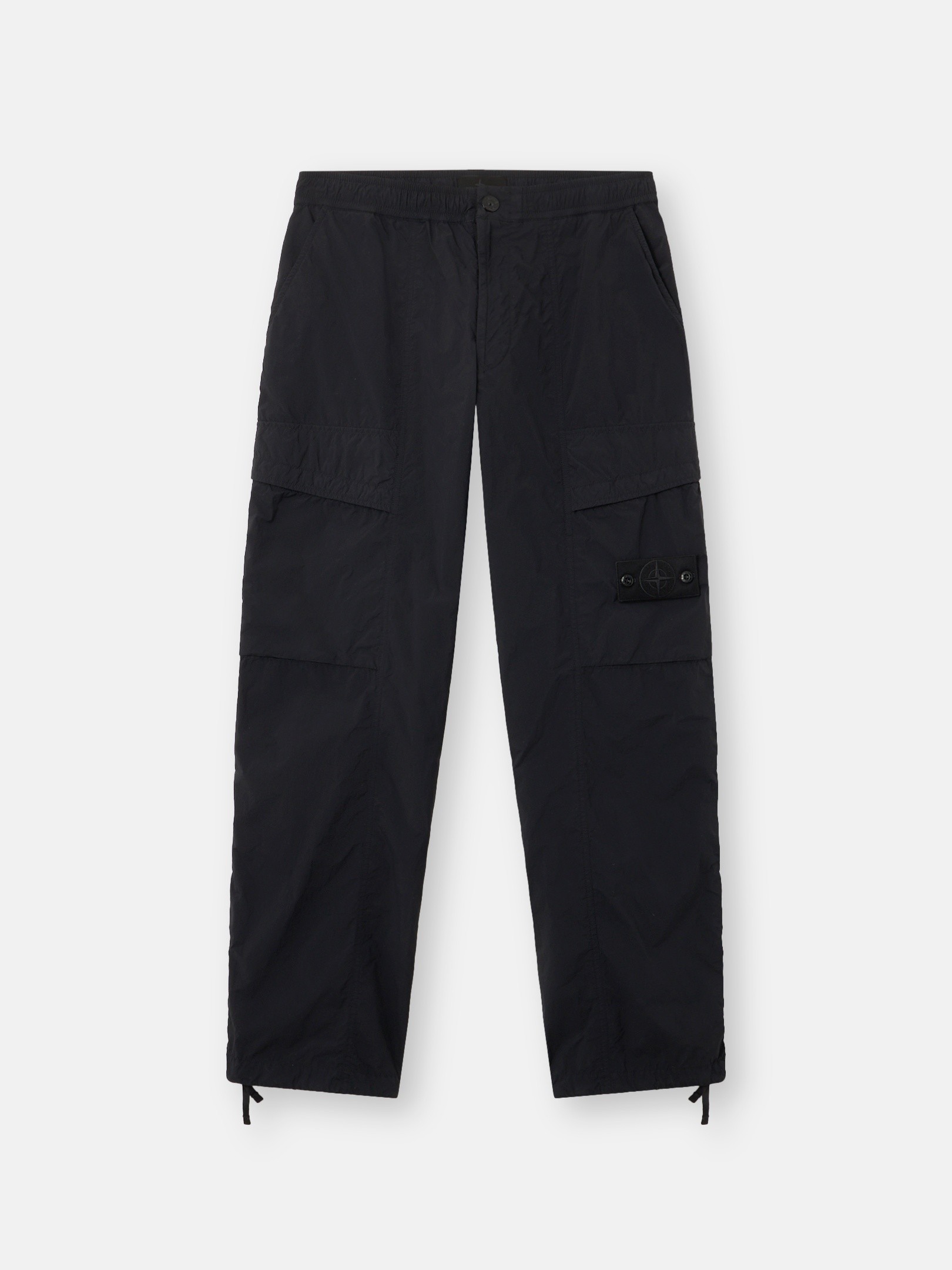 Black Loose-fit cargo pants with snap pockets 3100026 NYLON