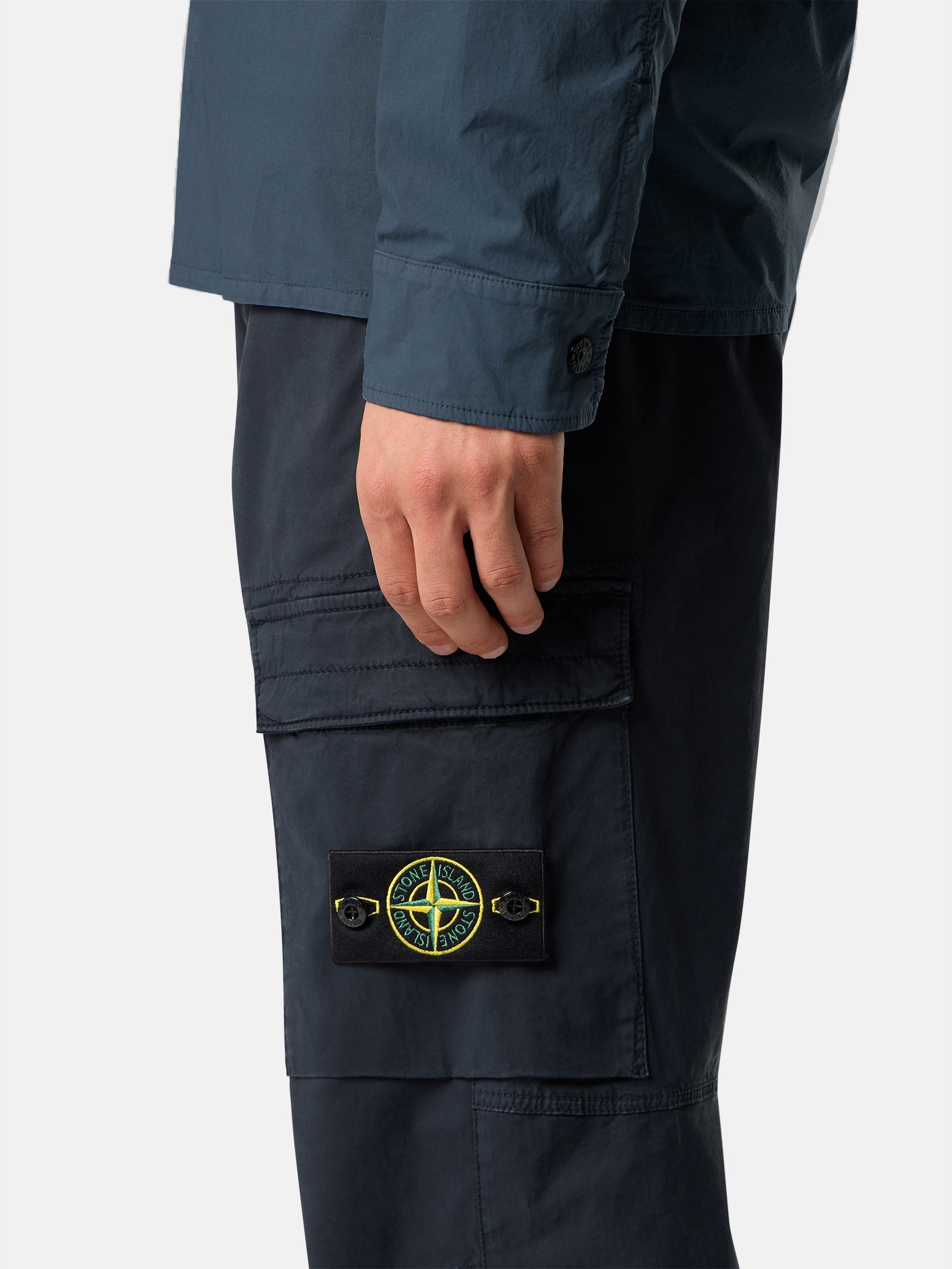 Navy Blue Regular-tapered-fit cargo pants with drawstring
