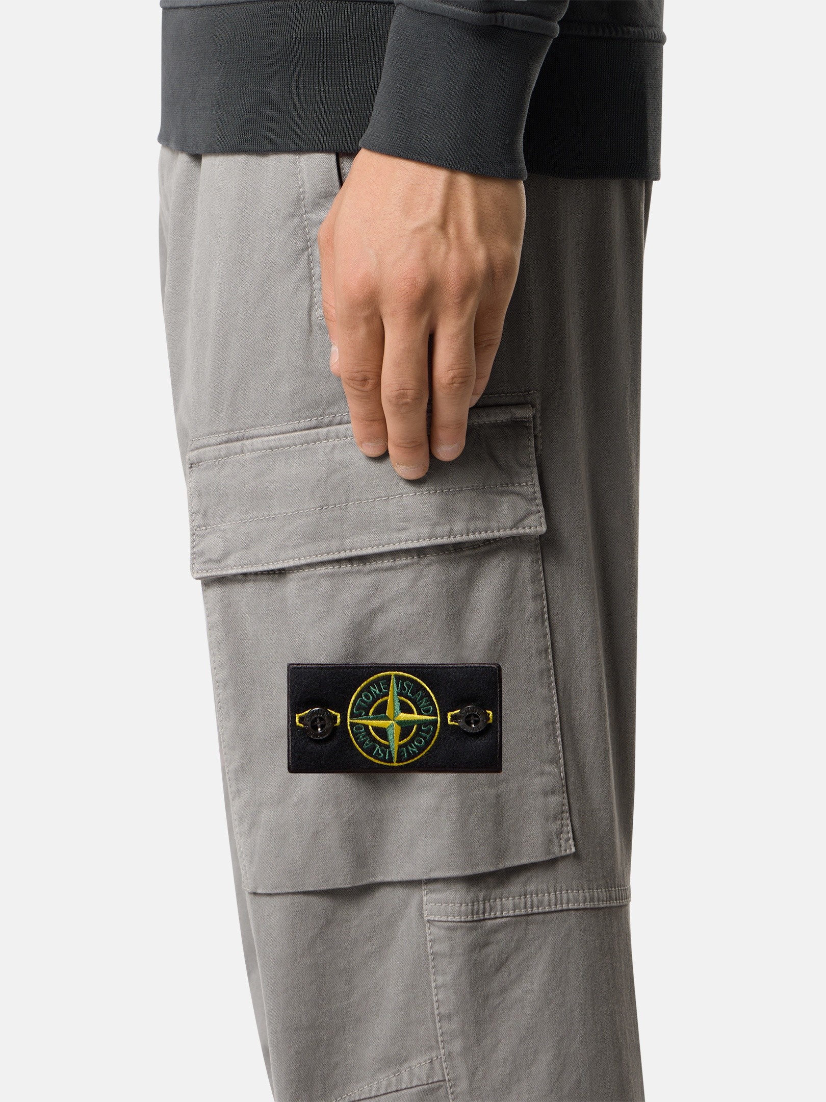 Grey Regular-tapered-fit jogger pants with elastic waist 3100033