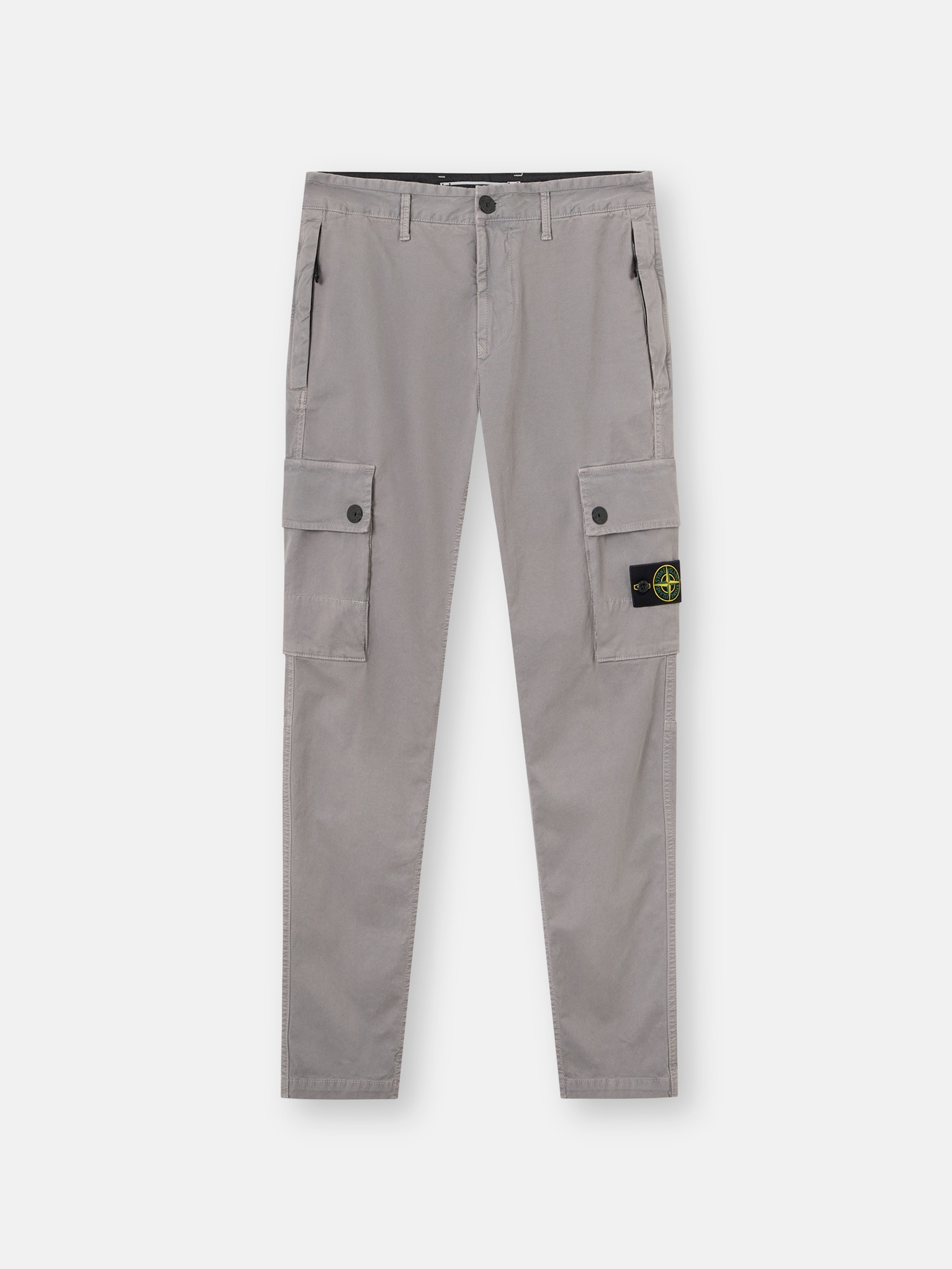 Grey Slim-fit cargo pants with zip hand pockets 3100034 STRETCH