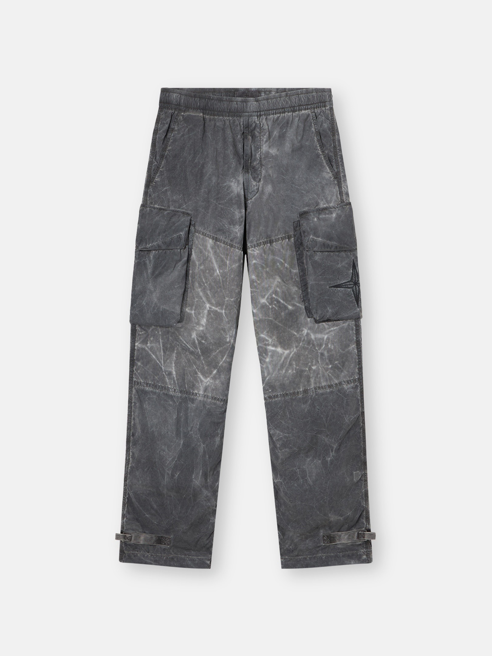 Black Loose-fit cargo pants with iridescent finish 3100053 UNEVEN