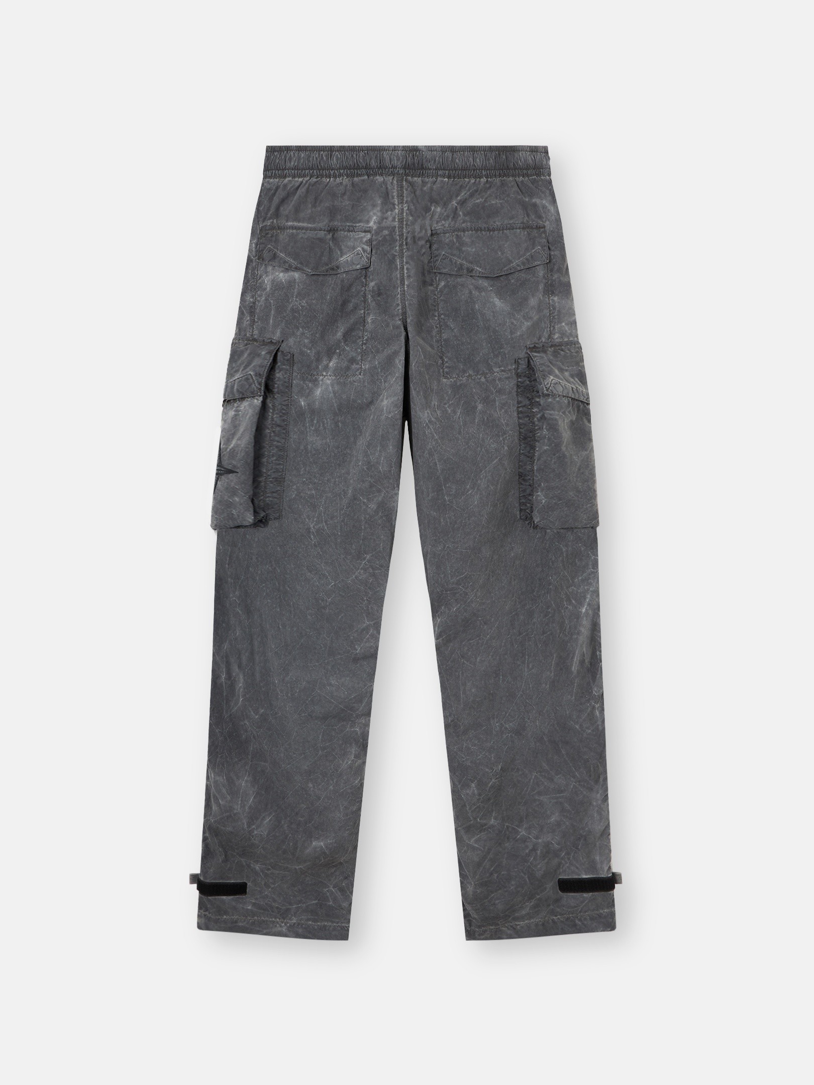 VERSION OF YOU♥︎NylonCargoPants/CHARCOAL Black Loose-fit cargo pants with iridescent finish 3100053 UNEVEN
