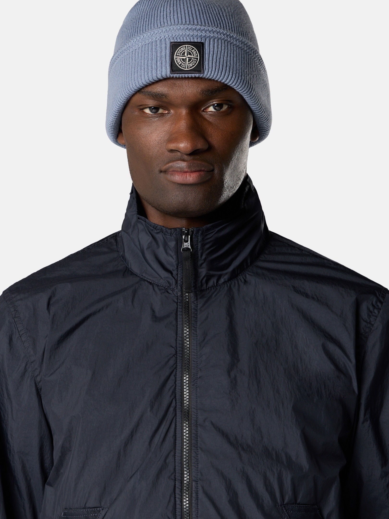 Navy Blue Stand collar jacket with wind resistance and anti-drop