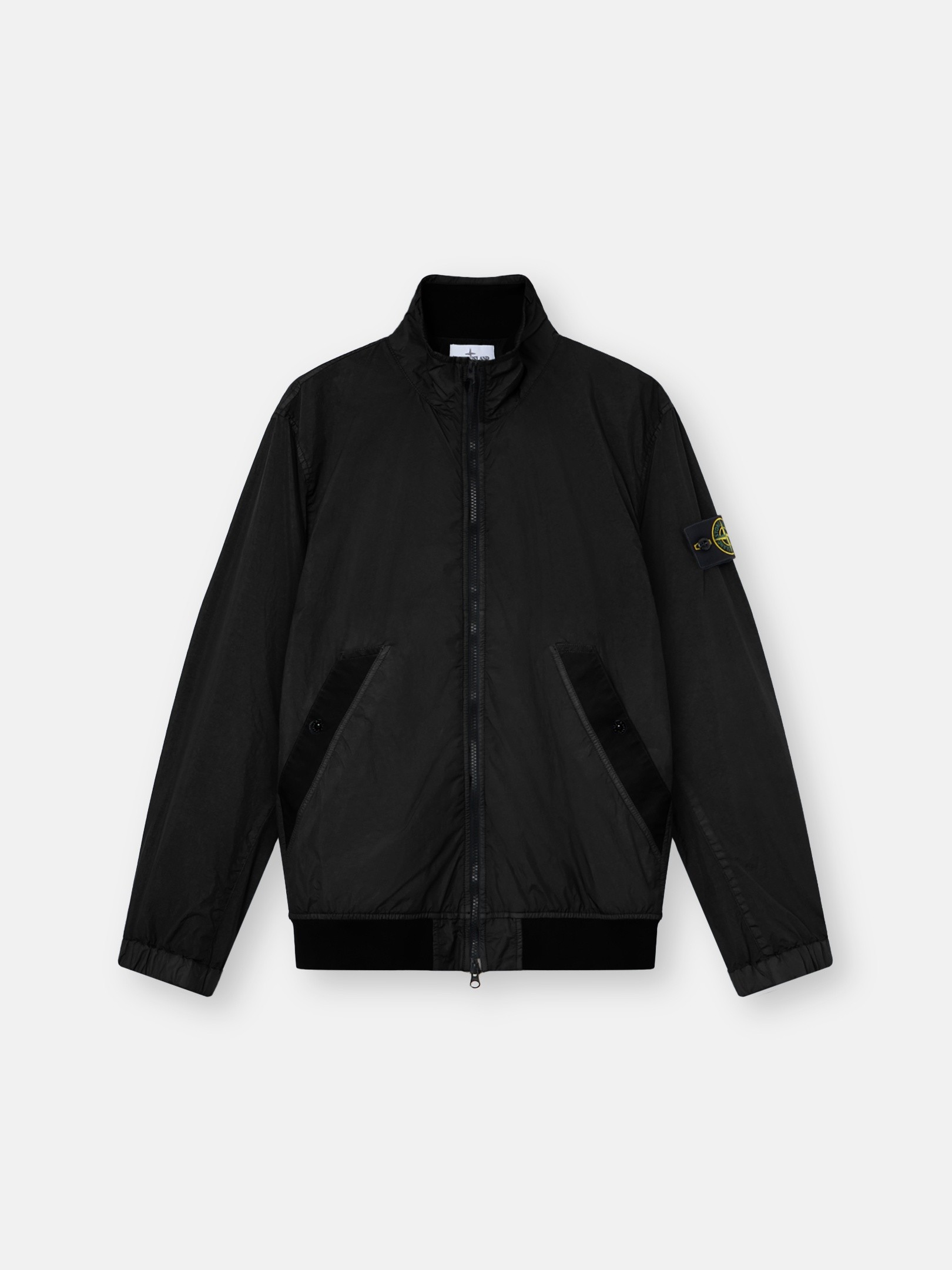 Black Stand collar jacket with wind resistance and anti-drop