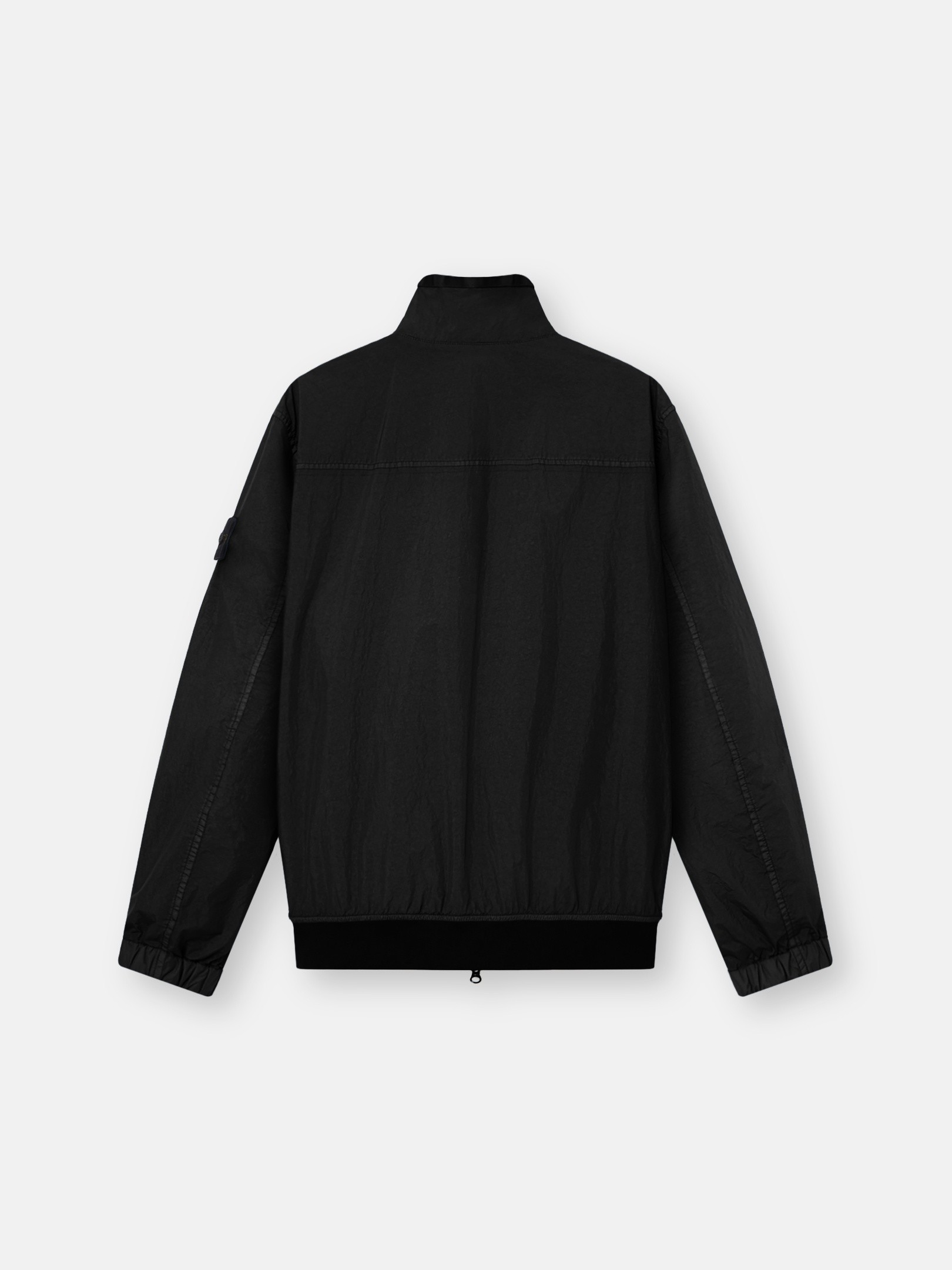 Black Stand collar jacket with wind resistance and anti-drop
