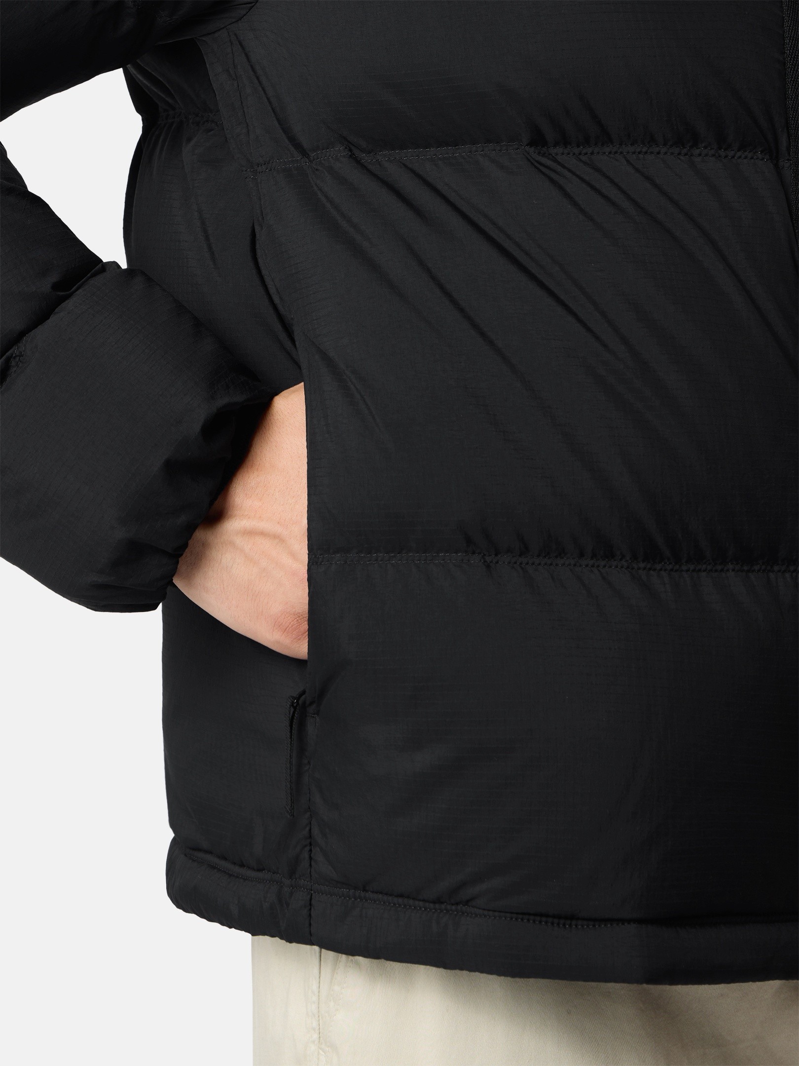 Black Tear-resistant down jacket with detachable hood 4100013 MATT