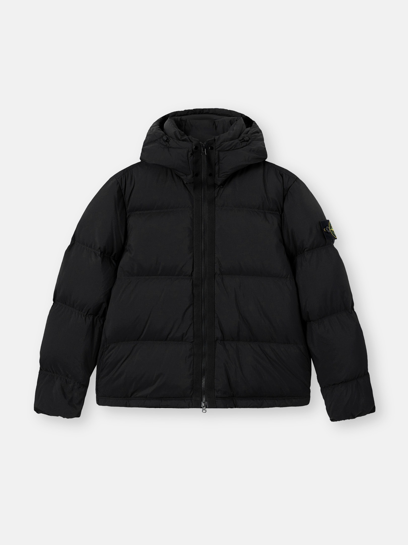 Black Tear-resistant down jacket with detachable hood 4100013 MATT