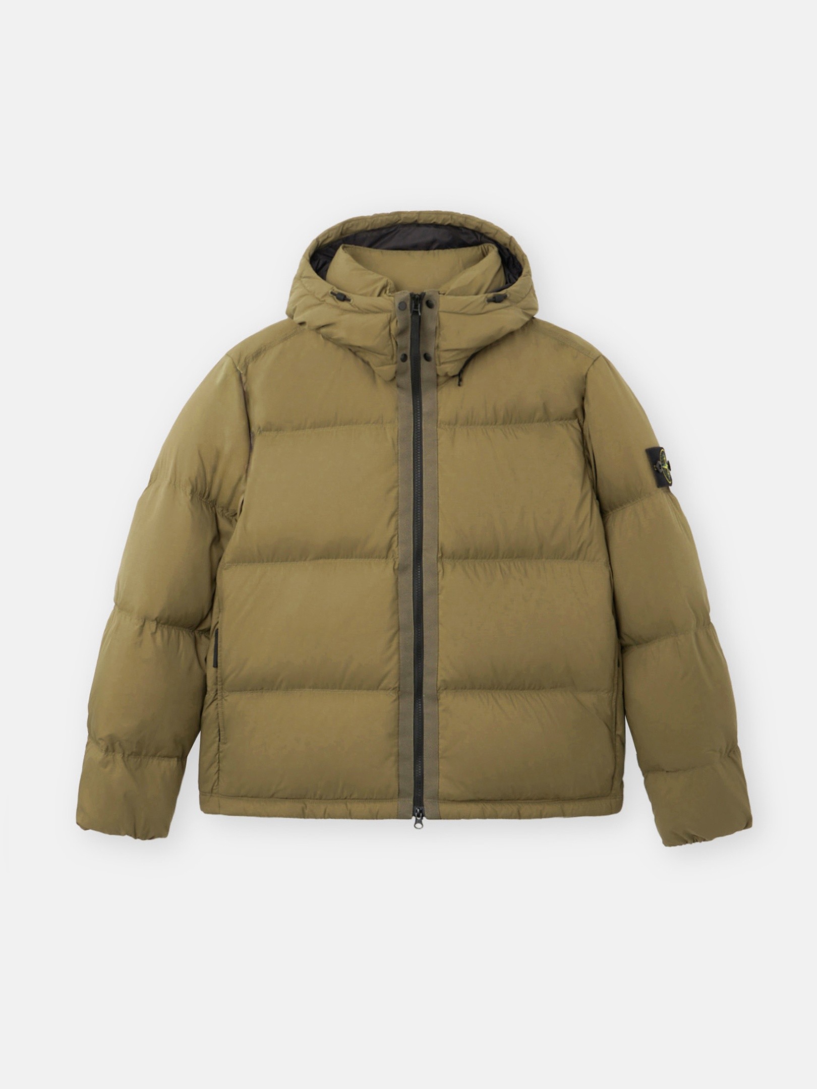 Military Green Tear-resistant down jacket with detachable hood
