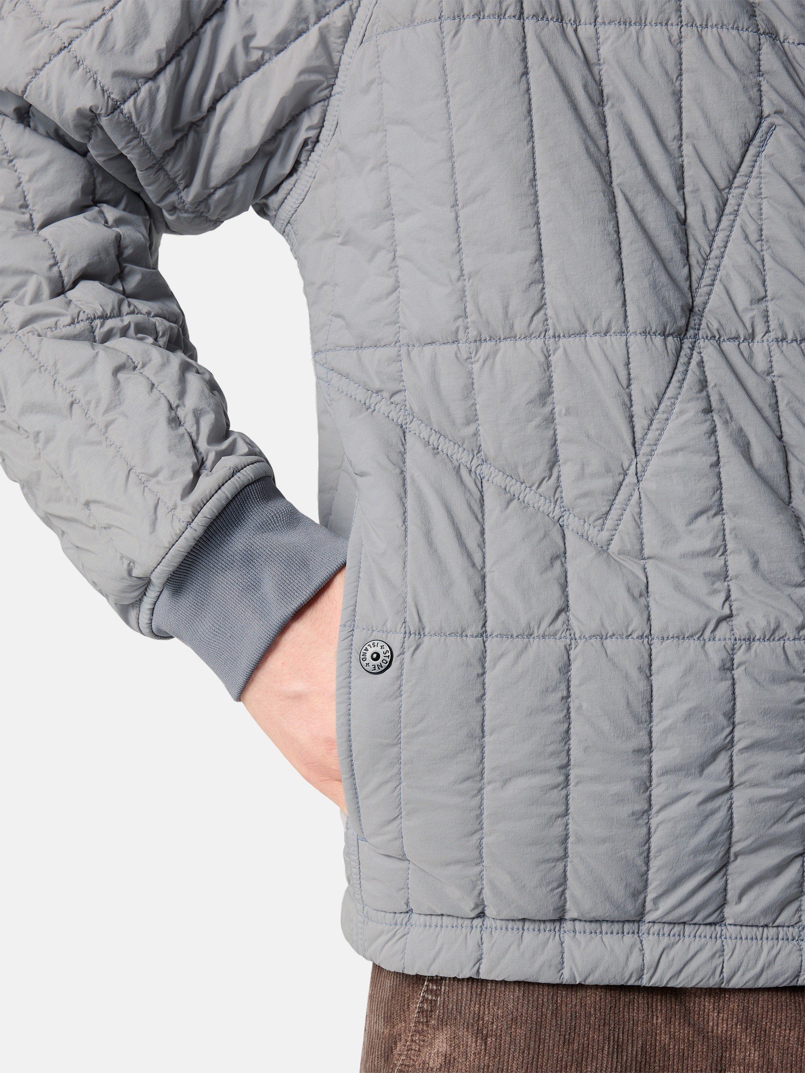 Ash Gray Quilted padded hooded jacket with anti-drop 4100015