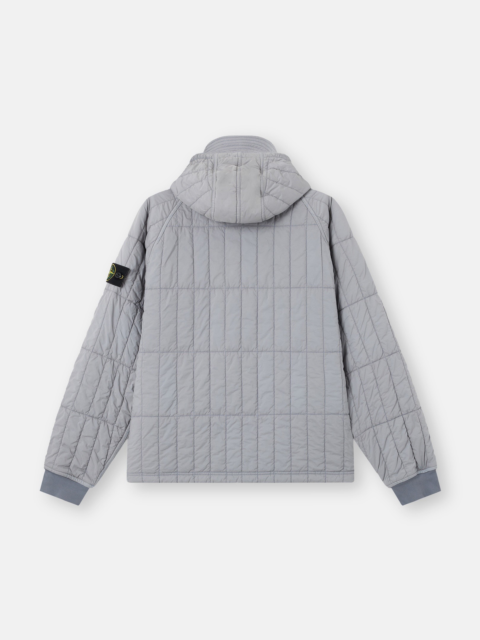 Ash Gray Quilted padded hooded jacket with anti-drop 4100015