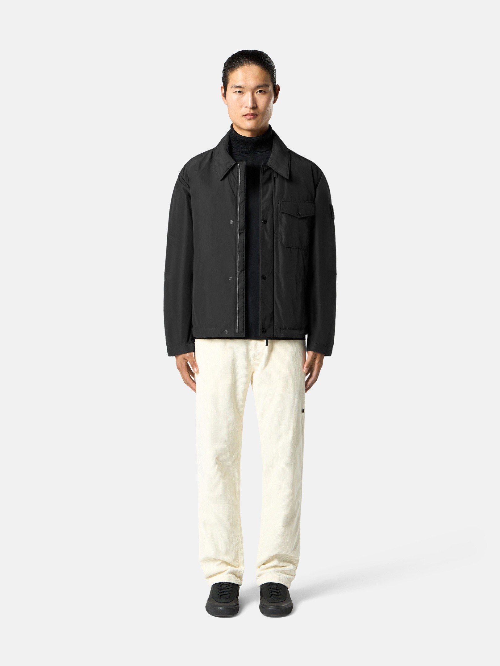 Black Down coach jacket with anti-drop 4100022 MICRO REPS | Stone