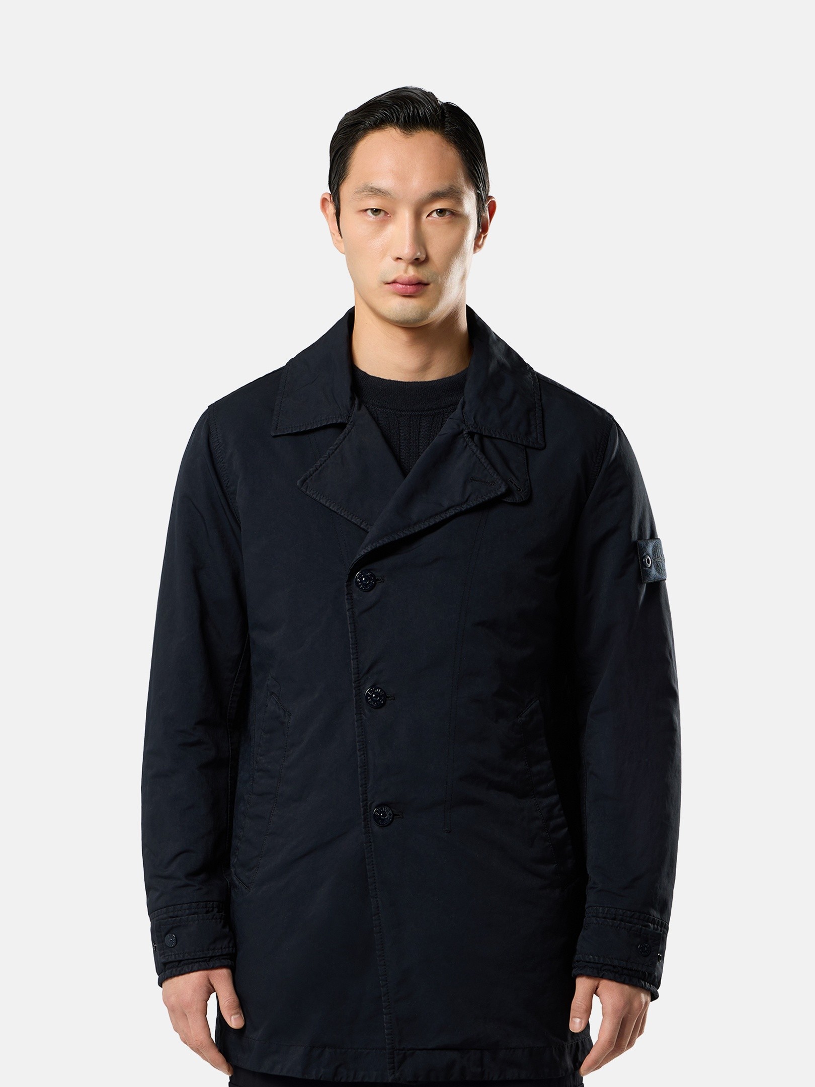 Navy Blue Padded peacoat with anti-drop 4100027 DAVID-TC_S.I