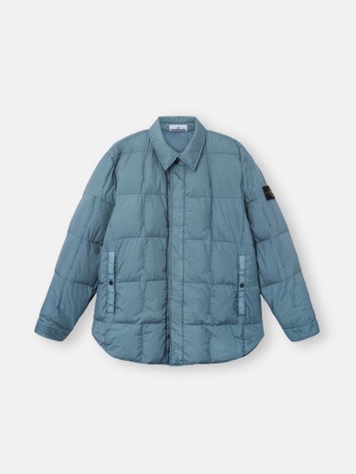 STONE  garment dyed ダウンジャケット スチールブルー スタンドカラー ダウンジャケット 防風＆撥水加工