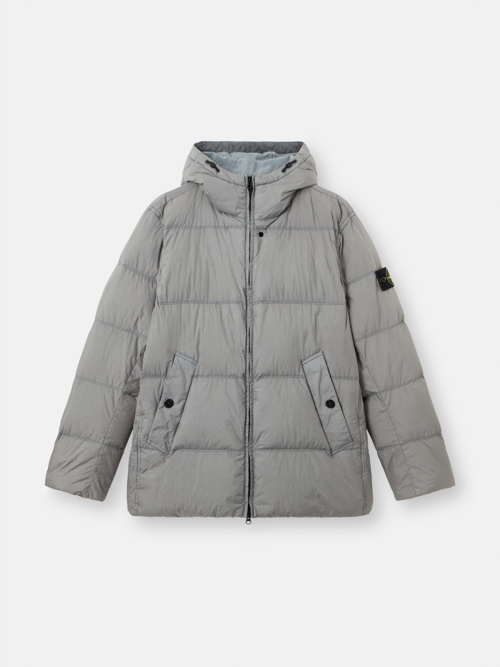 Grey Wind-resistant down jacket with anti-drop 4100037 CRINKLE