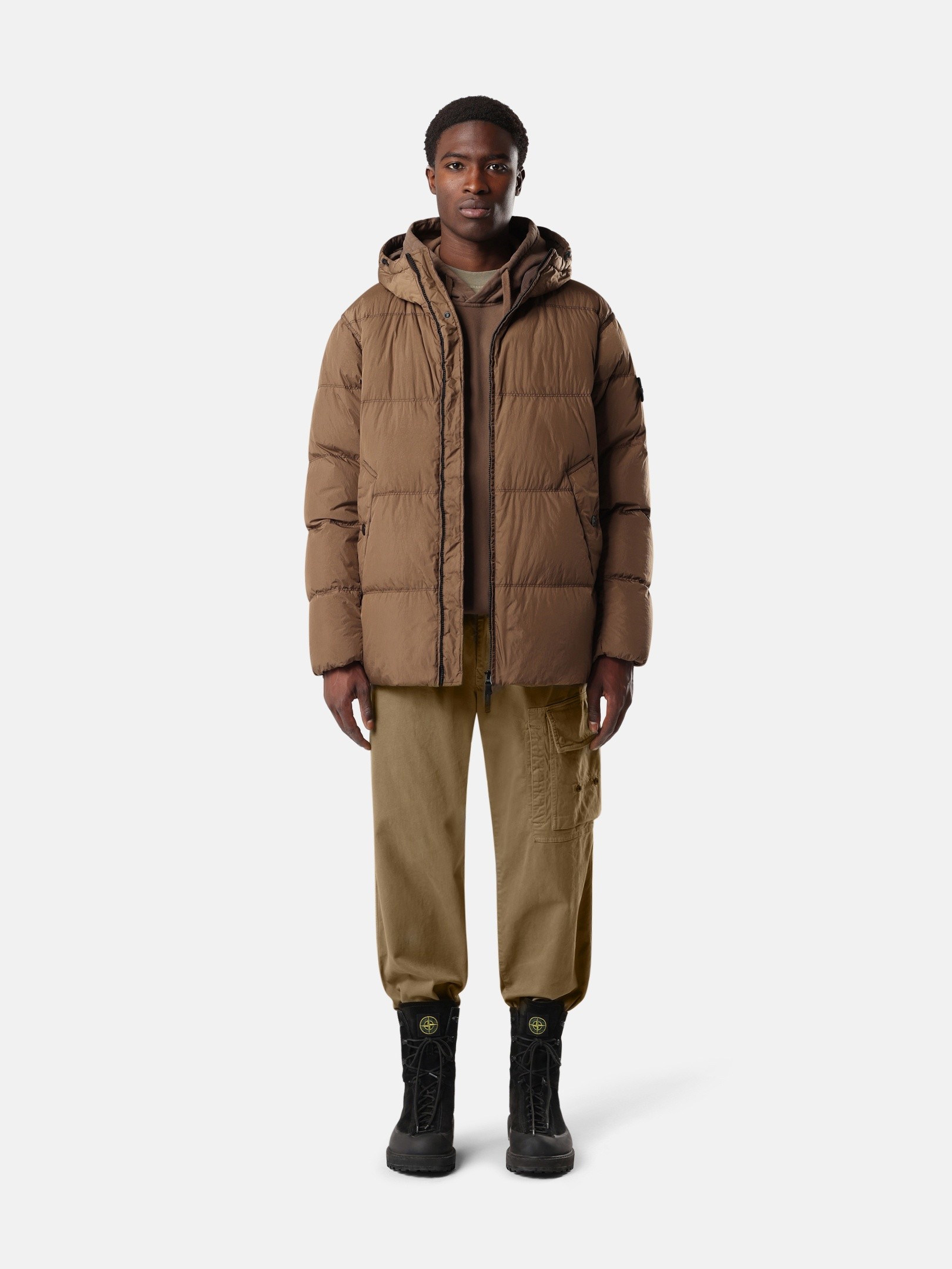 Umber Wind-resistant down jacket with anti-drop 4100037 CRINKLE