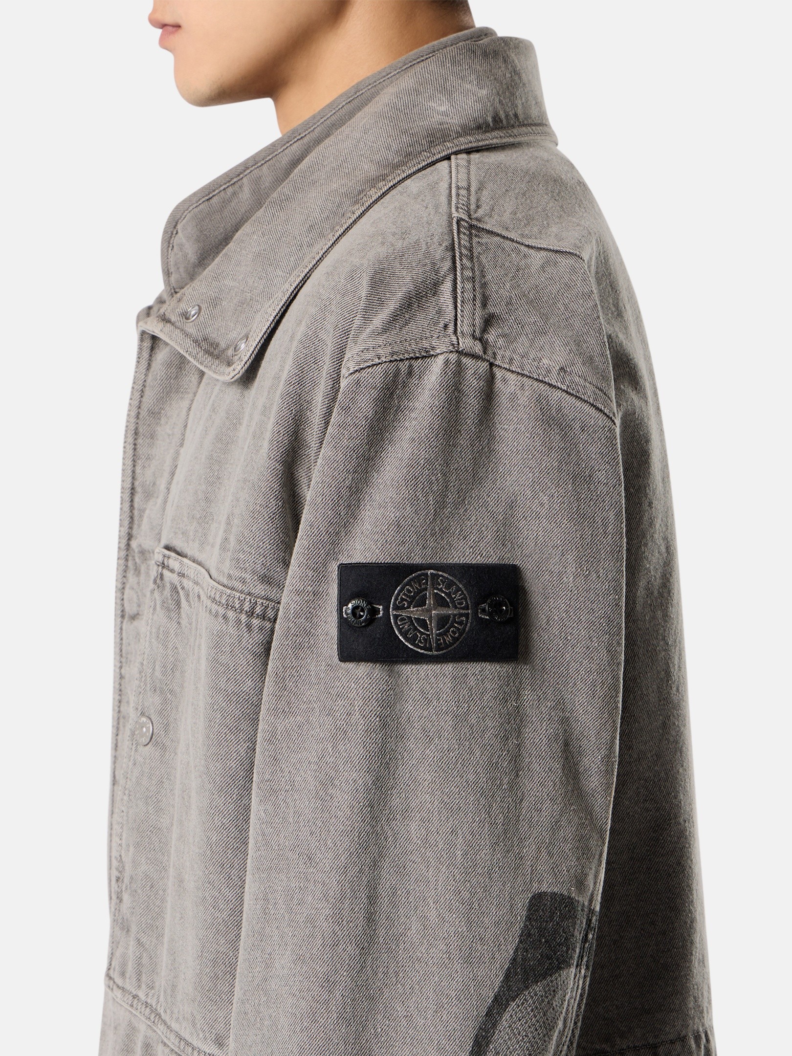Grey Jacket with removable vest 4100064 MINERAL DYED COTTON