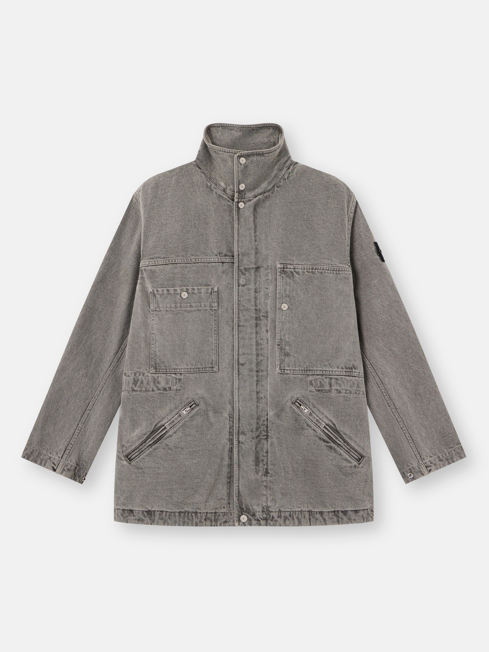 Grey Jacket with removable vest 4100064 MINERAL DYED COTTON