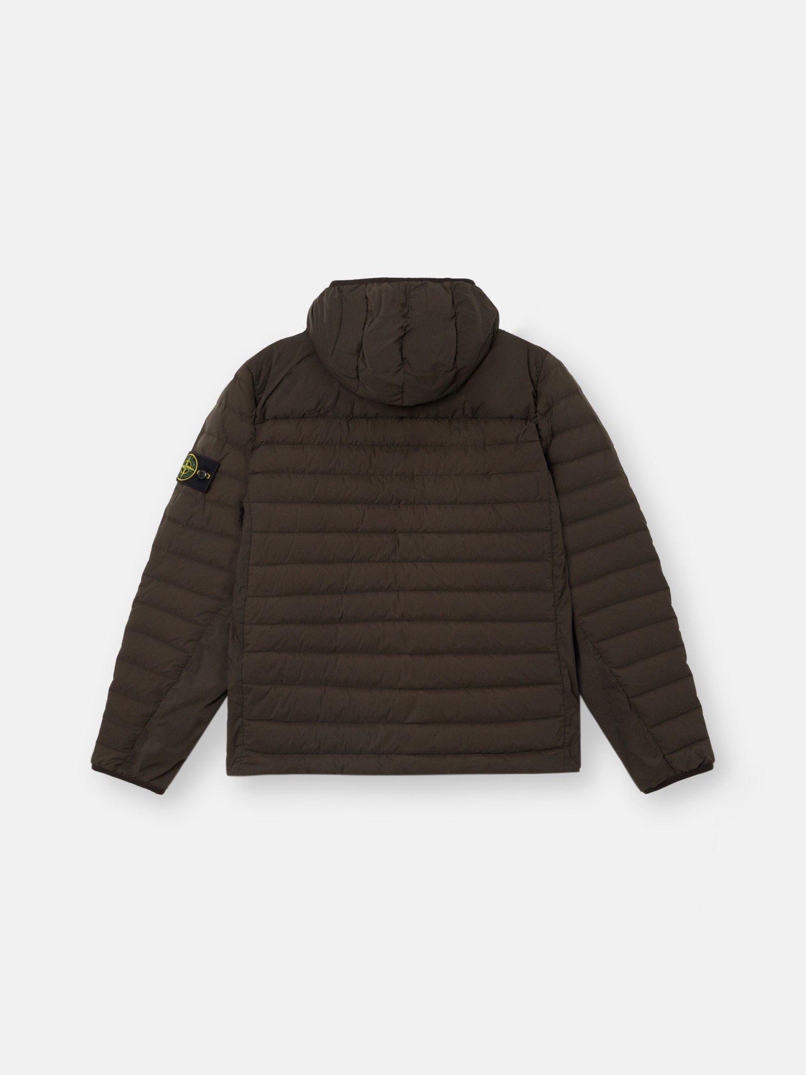Coal Gray Hooded down jacket with anti-drop finish 4100107