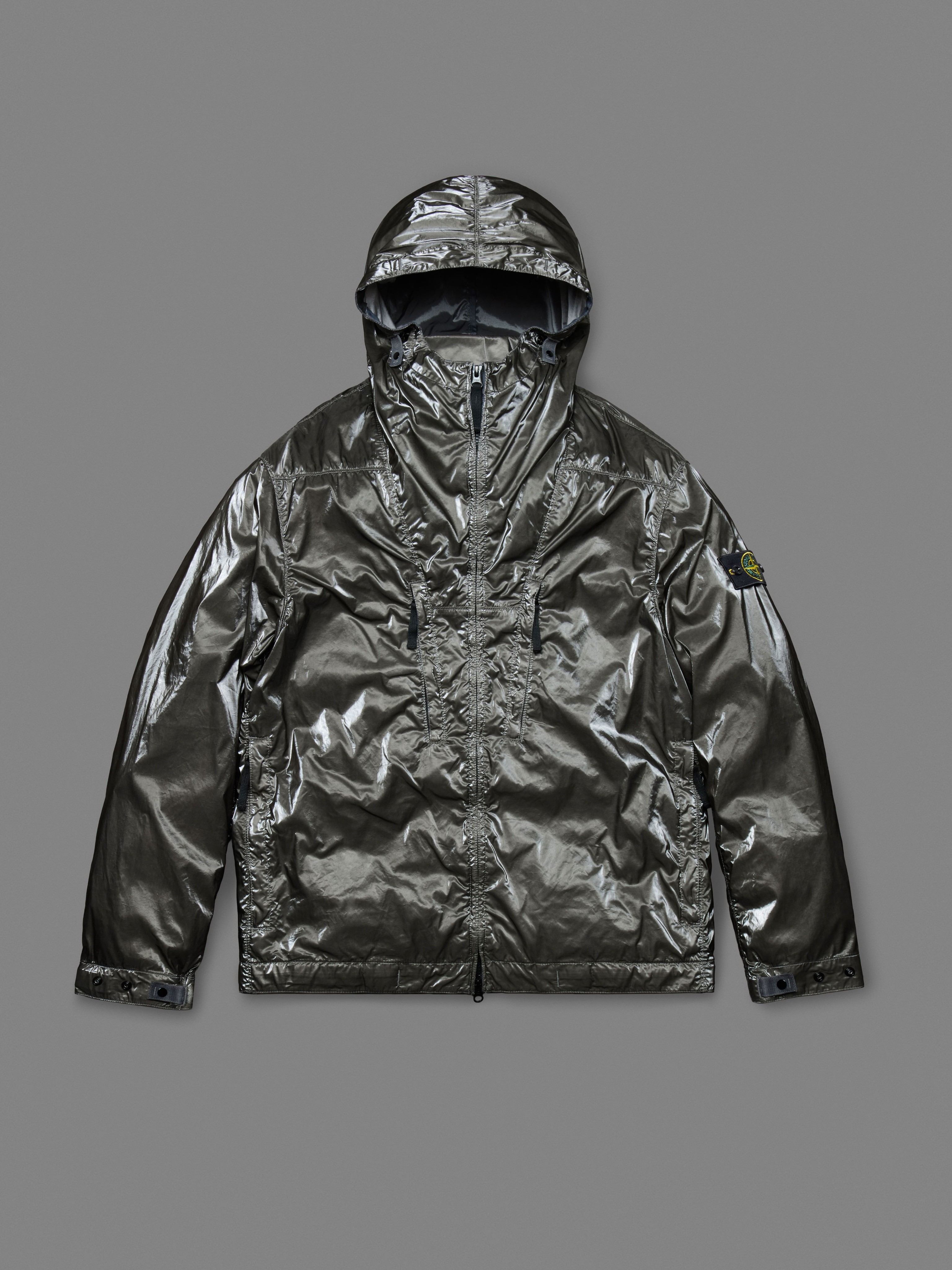 Lead Grey Hooded jacket with wind and water resistance 41NS001