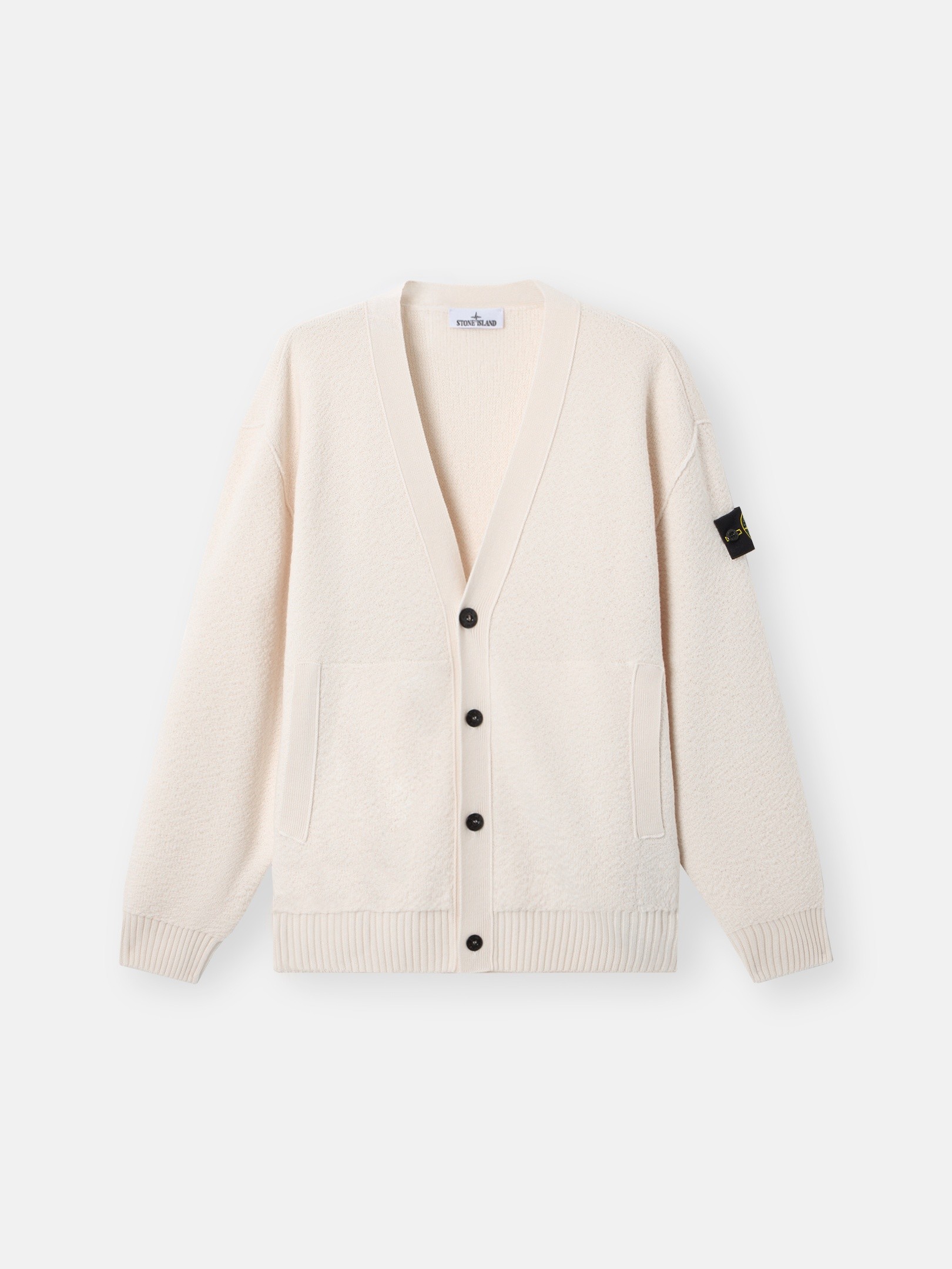 Ivory Loose-fit V-neck cardigan with pockets 5100010 PURE RWS WOOL