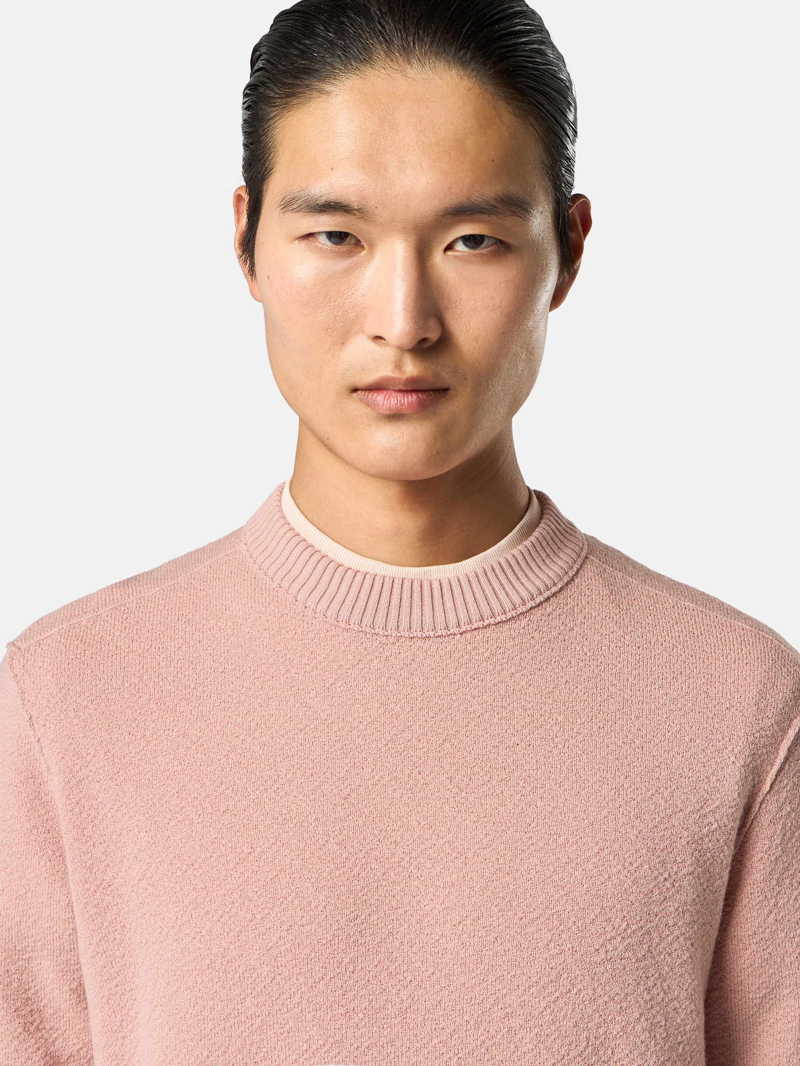 Antique Rose Loose-fit crewneck sweater with ribbed trims 5100011