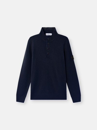 Navy Blue Regular-fit half-zip sweater with button placket 5100040