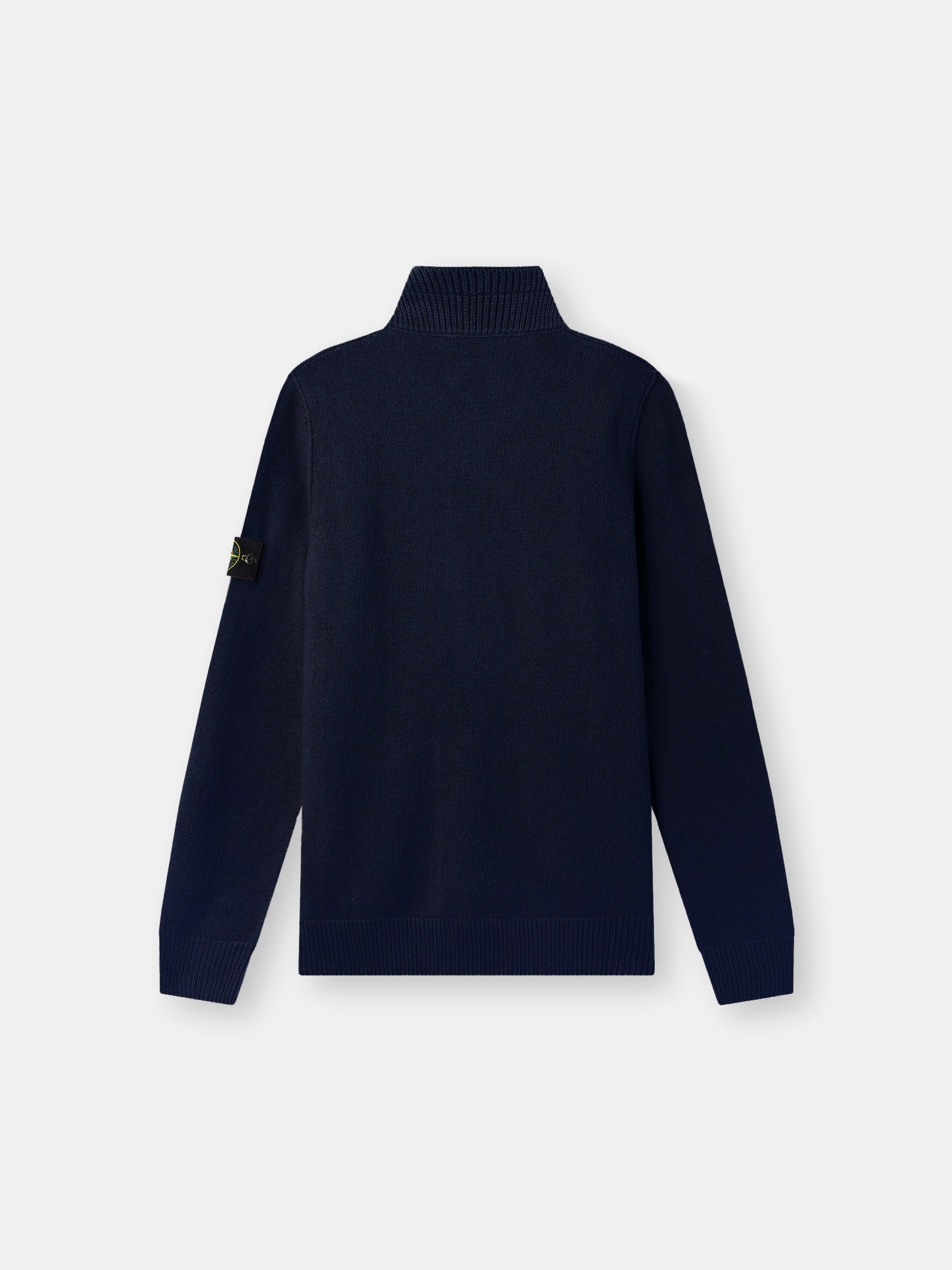 Navy Blue Regular-fit half-zip sweater with button placket 5100040