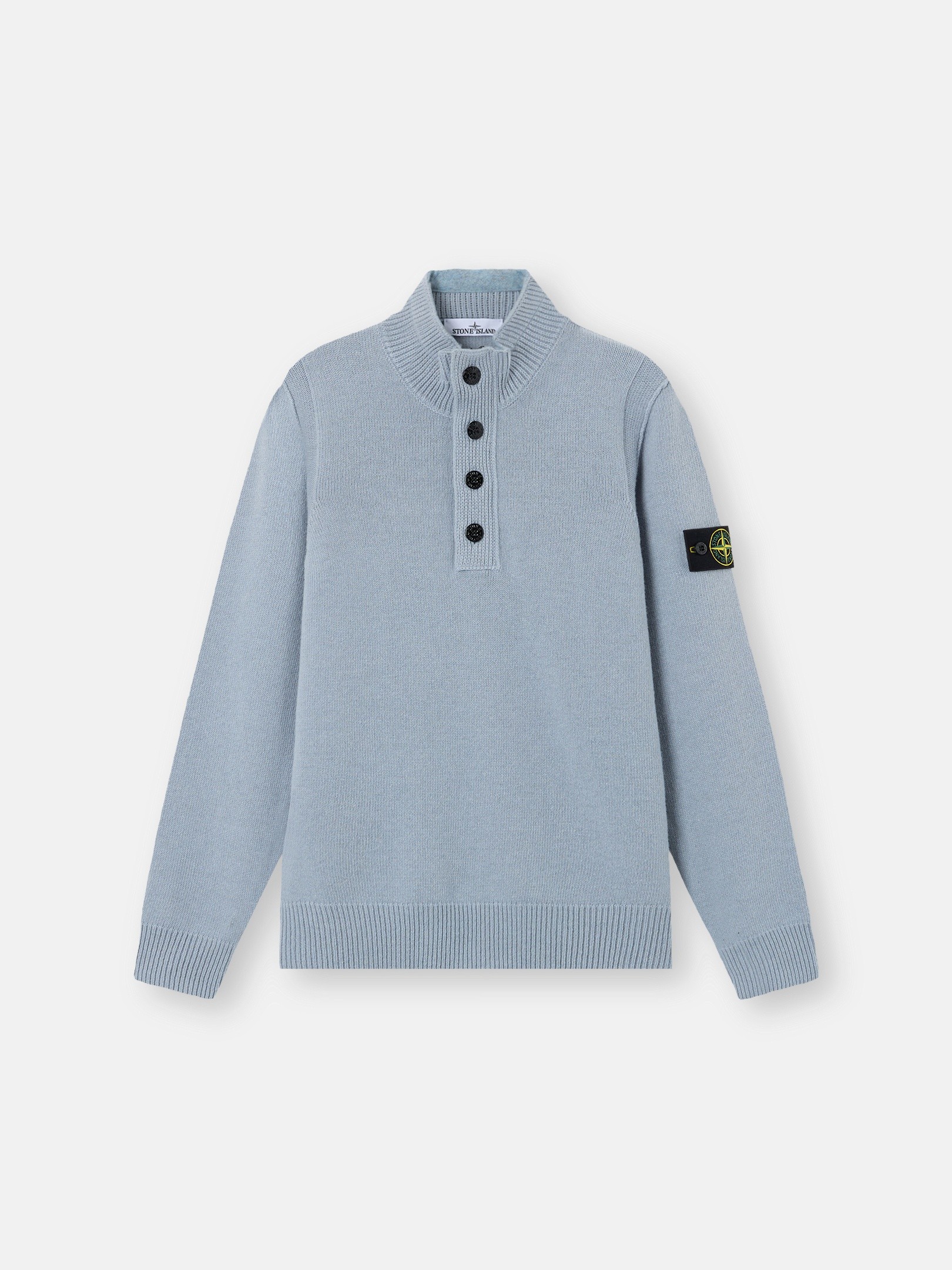 Ash Grey Regular-fit half-zip jumper with button placket 5100040