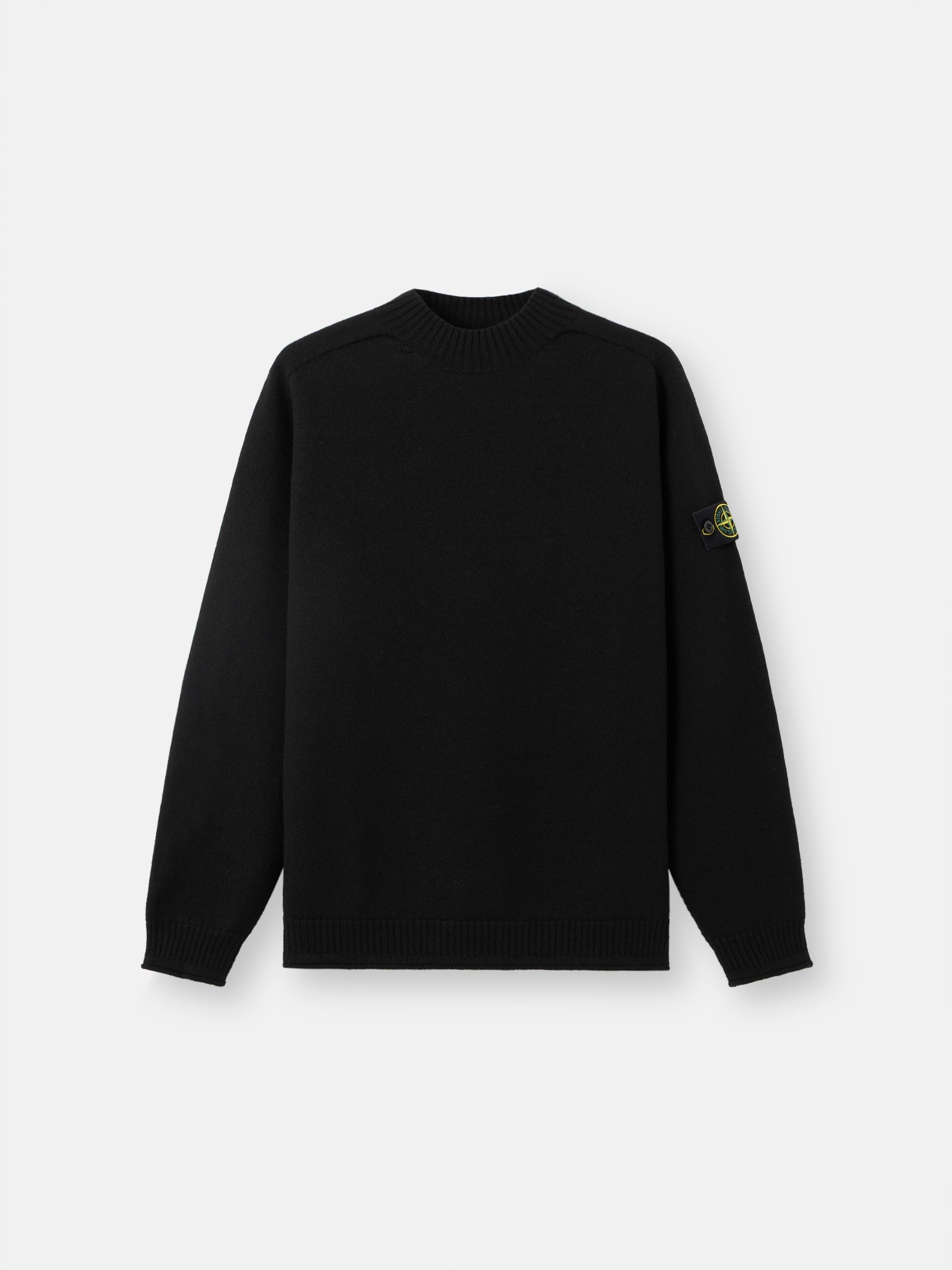Black Regular-fit mock neck sweater with rolled edges 5100041