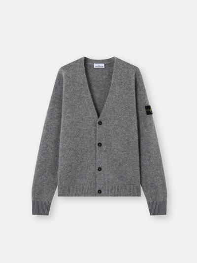 Grey Melange Loose-fit V-neck cardigan with contrast knit details Grey Melange Loose-fit V-neck cardigan with contrast knit details