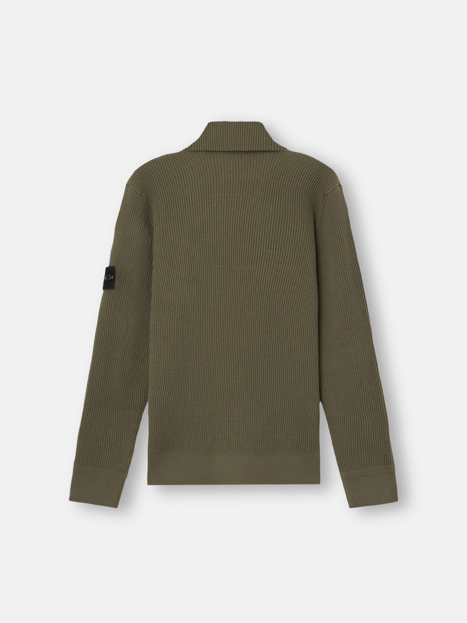 Military Green Regular-fit turtleneck sweater with fine-ribbed