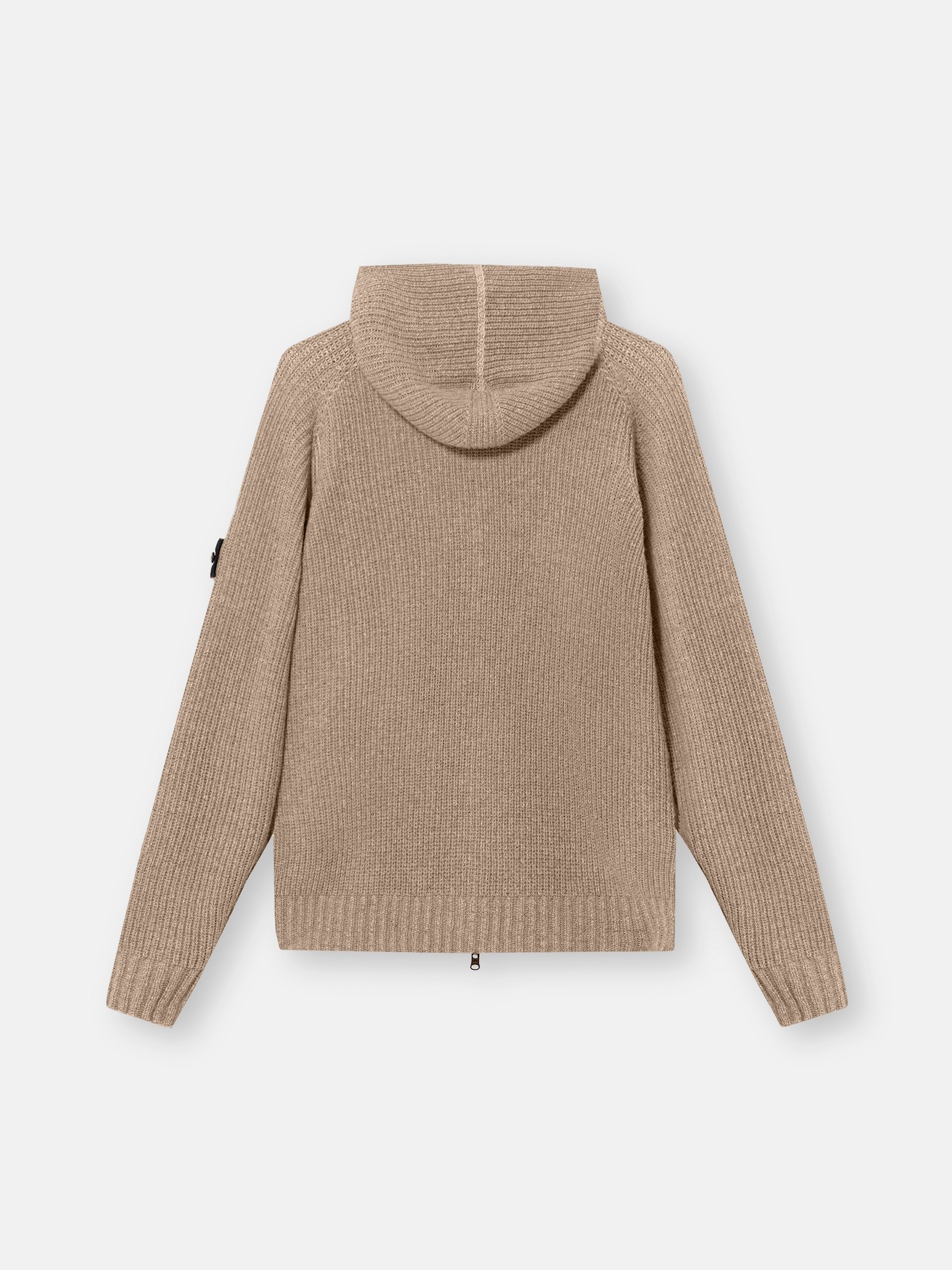 Biscuit Regular-fit reversible hooded zip-up sweater with raglan