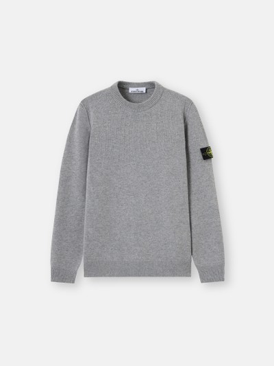 Gray Melange Regular-fit crewneck sweater with ribbed trims