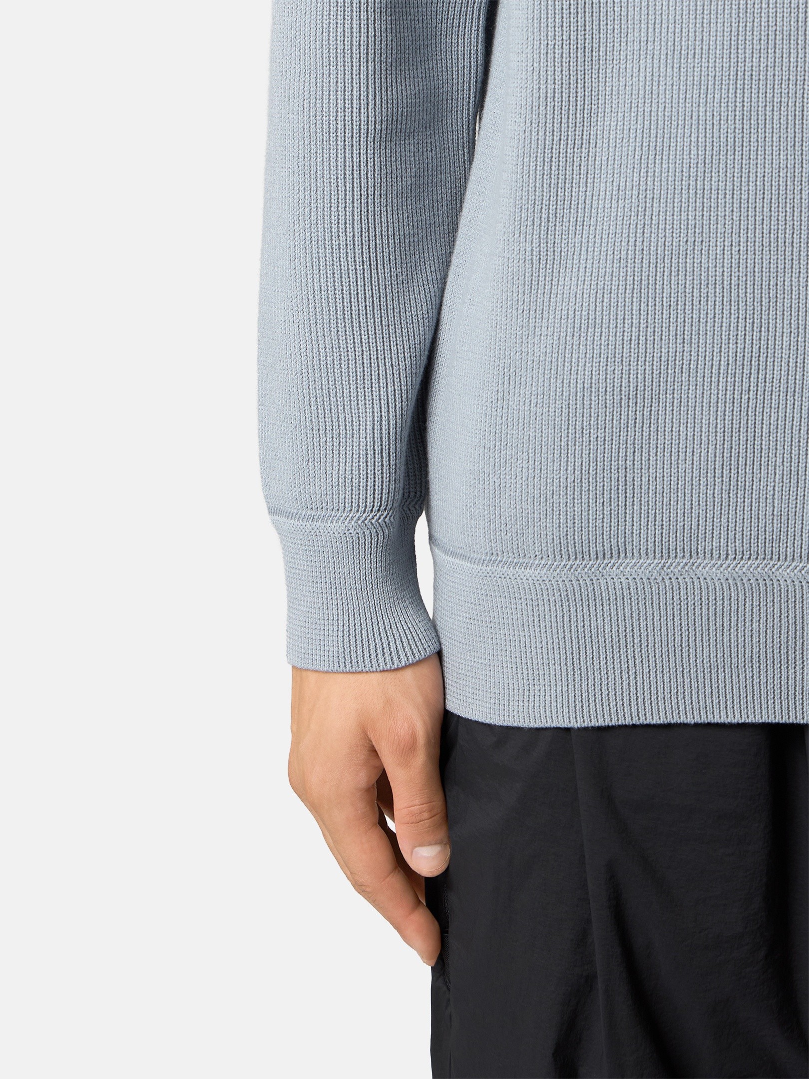 Ash Gray Regular-fit half-zipper sweater 5100124 RIBBED SOFT