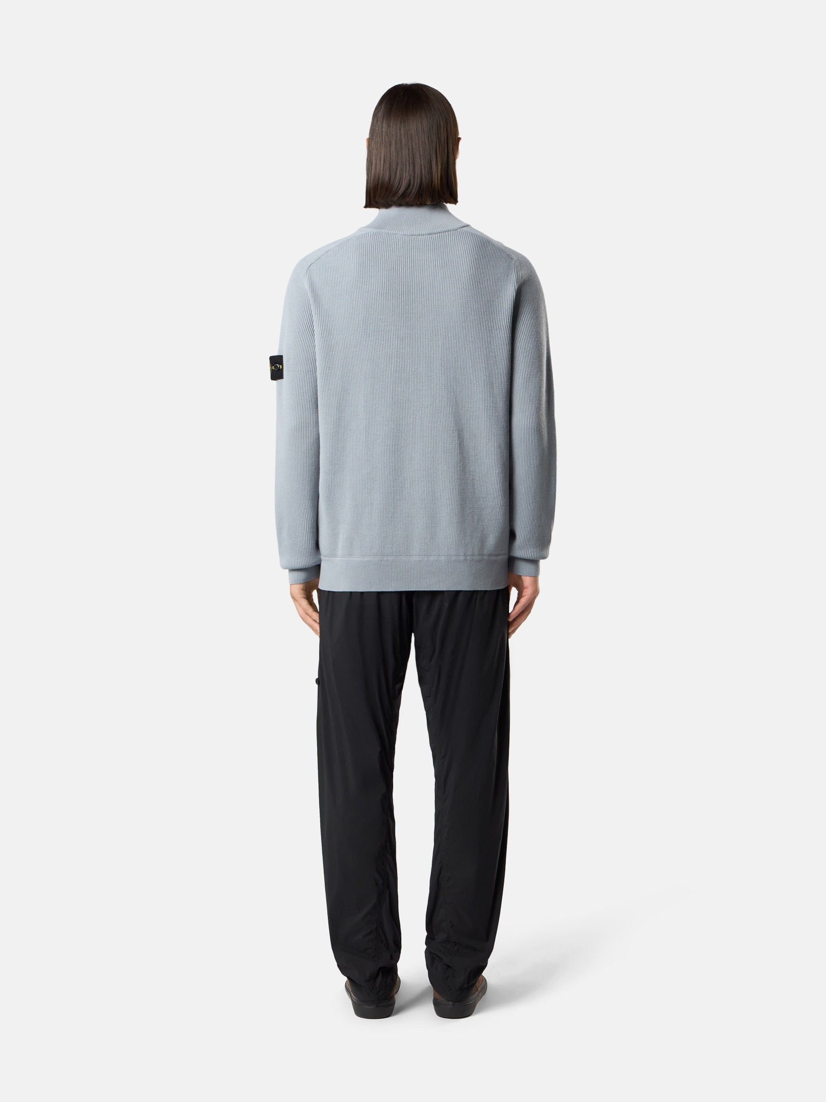 Ash Gray Regular-fit half-zipper sweater 5100124 RIBBED SOFT