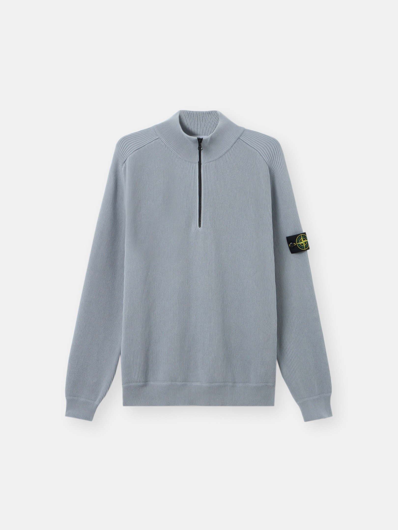 Ash Gray Regular-fit half-zipper sweater 5100124 RIBBED SOFT