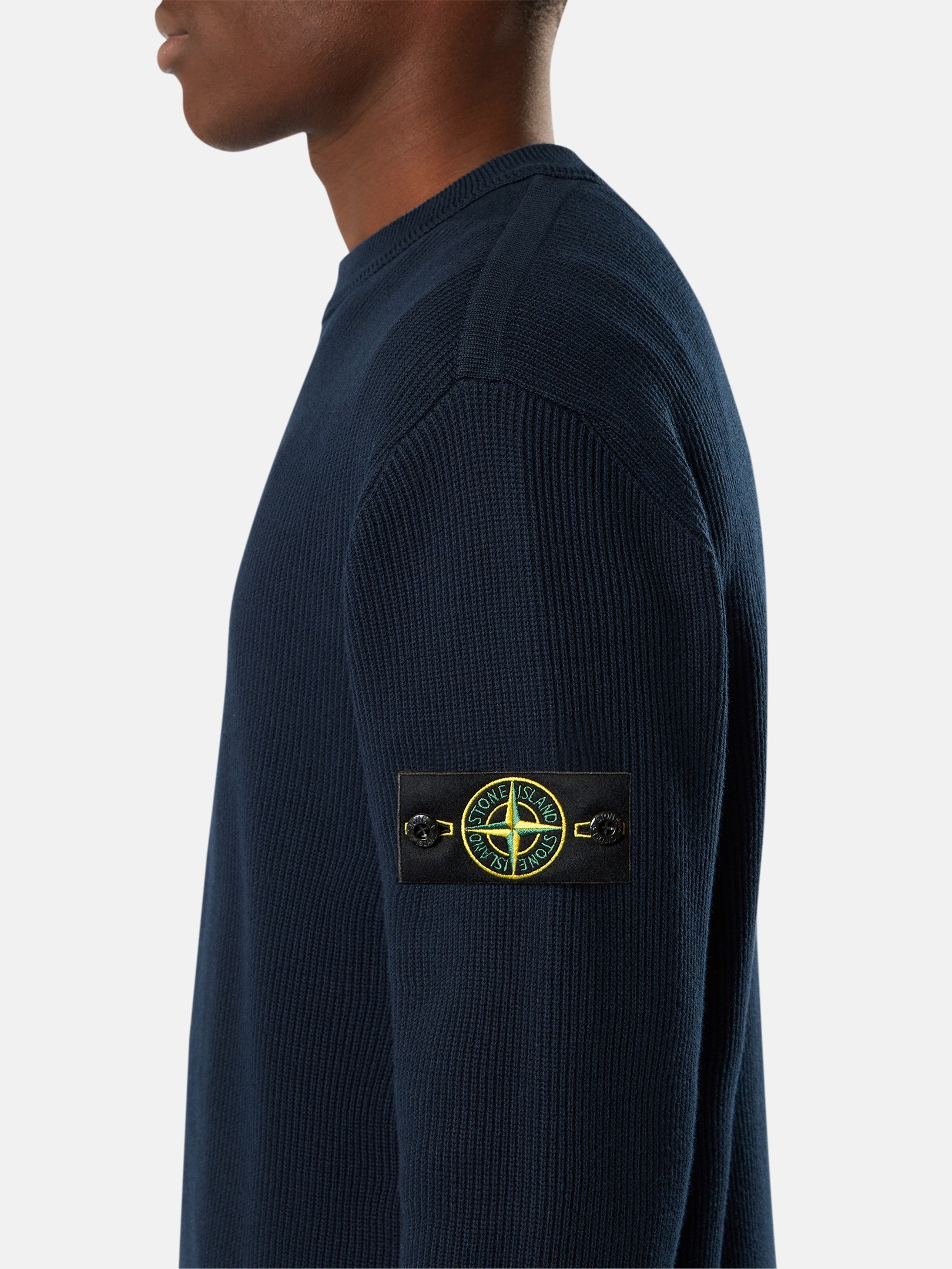 Navy Blue Regular-fit crewneck sweater 5100154 RIBBED SOFT ORGANIC