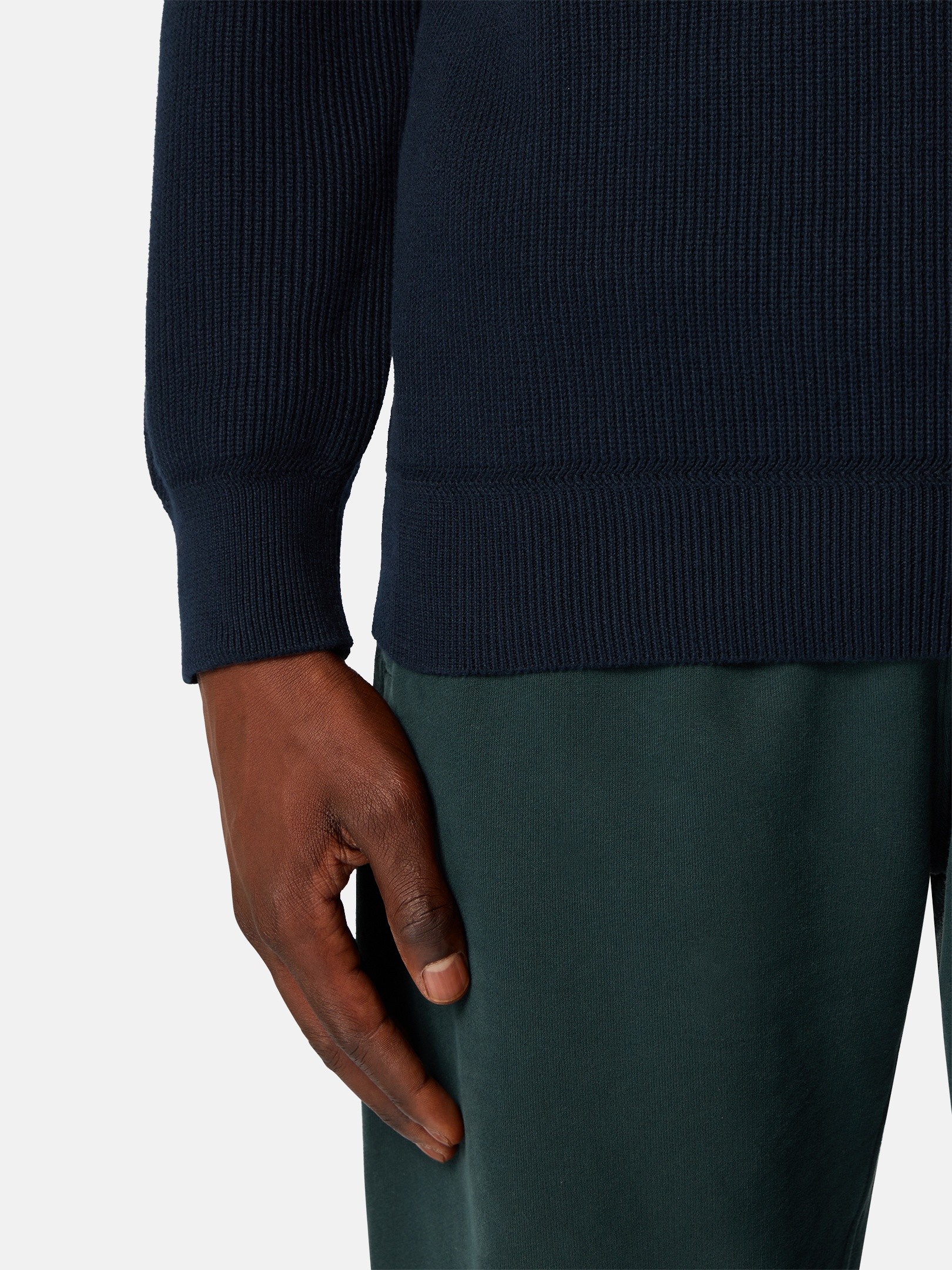 Navy Blue Regular-fit crewneck sweater 5100154 RIBBED SOFT ORGANIC