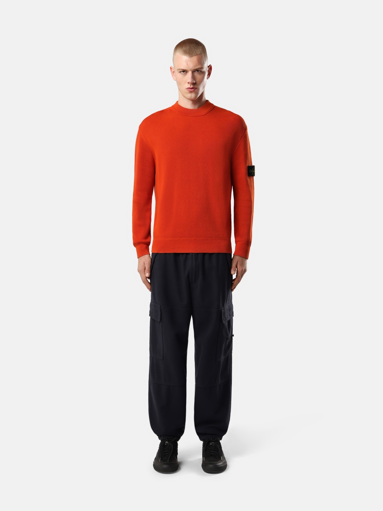 Burnt Orange Regular-fit crewneck sweater 5100154 RIBBED SOFT