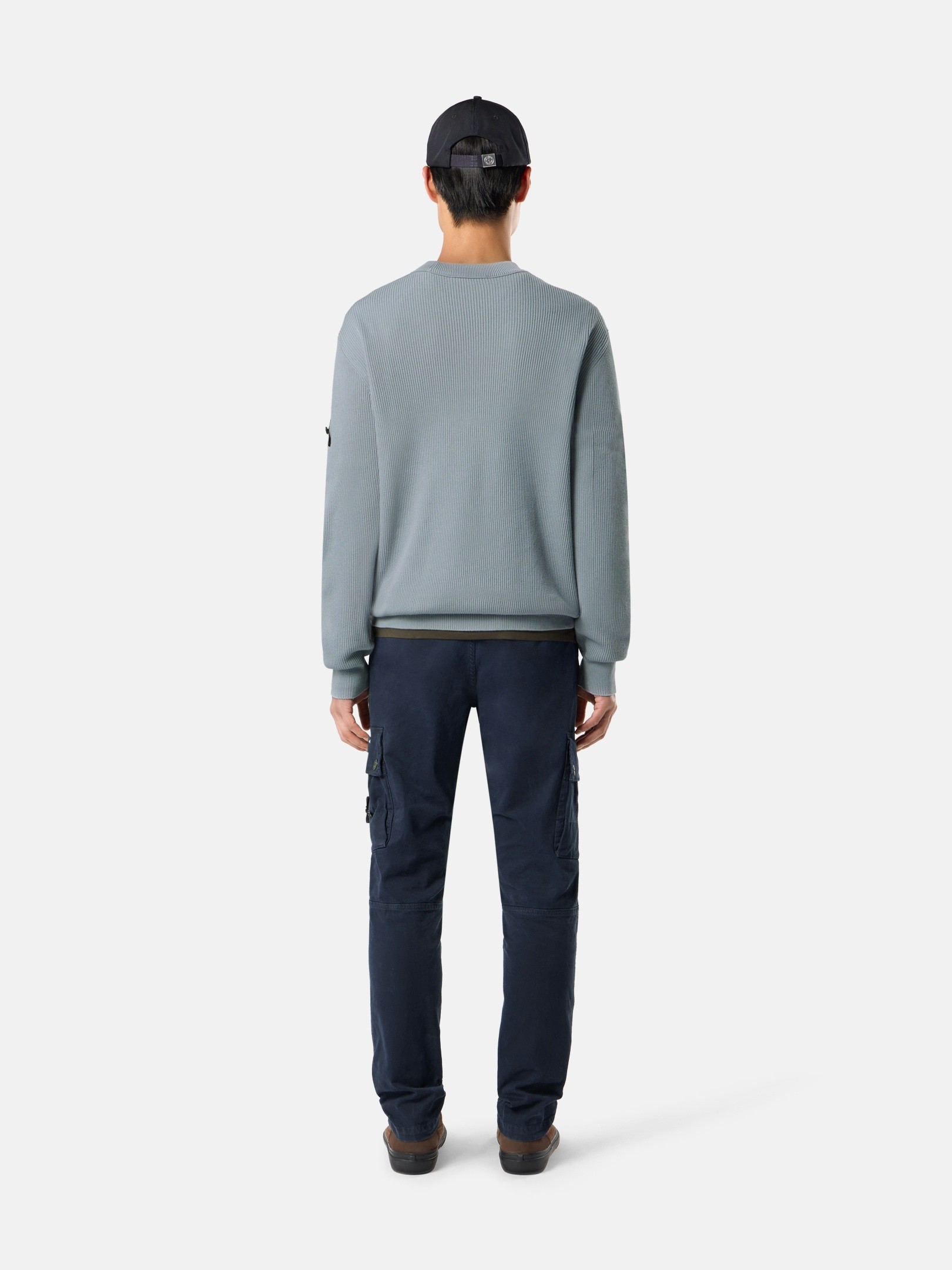 Ash Grey Regular-fit crewneck jumper 5100154 RIBBED SOFT ORGANIC