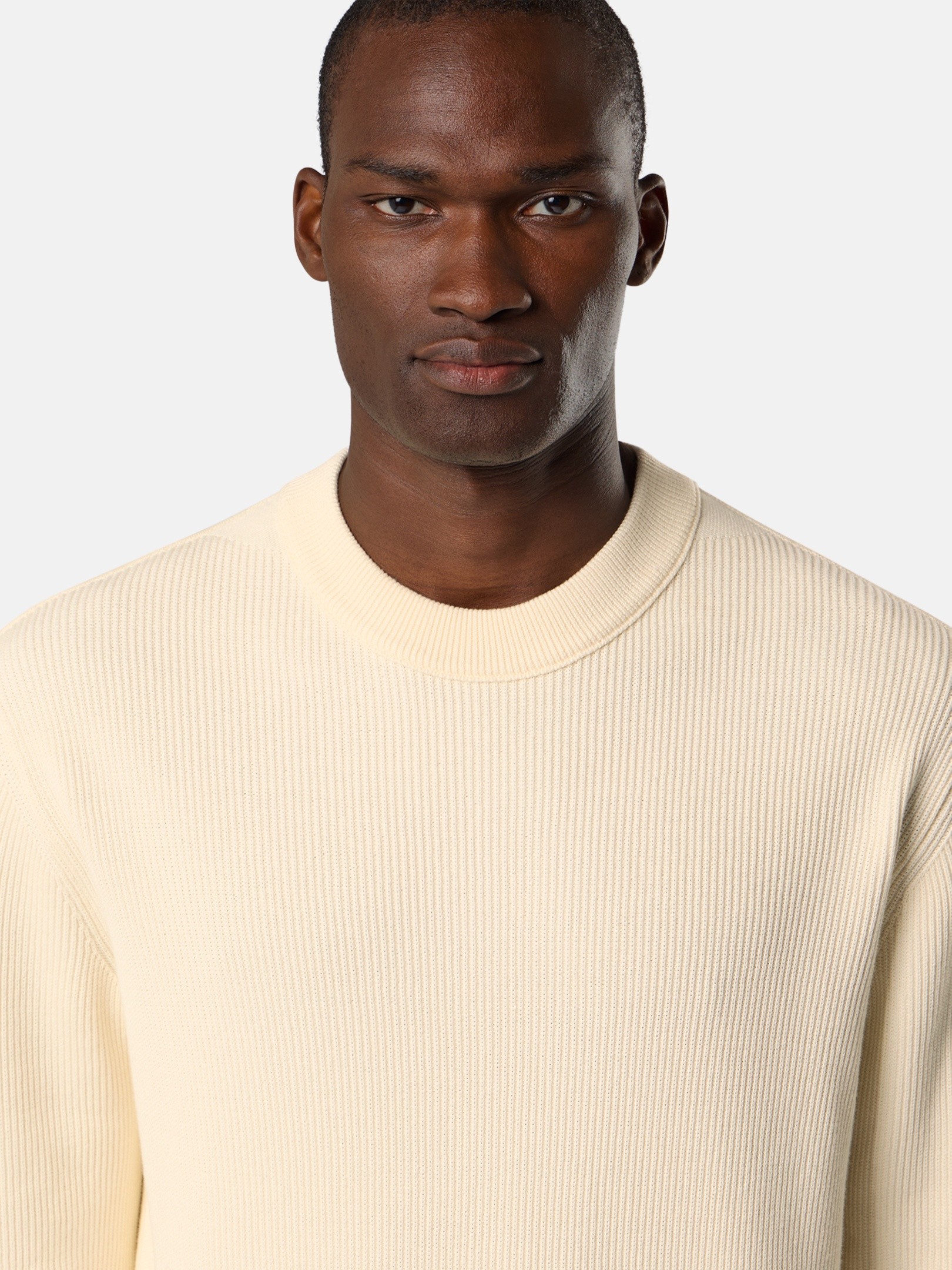 Ivory Regular-fit crewneck sweater 5100154 RIBBED SOFT ORGANIC