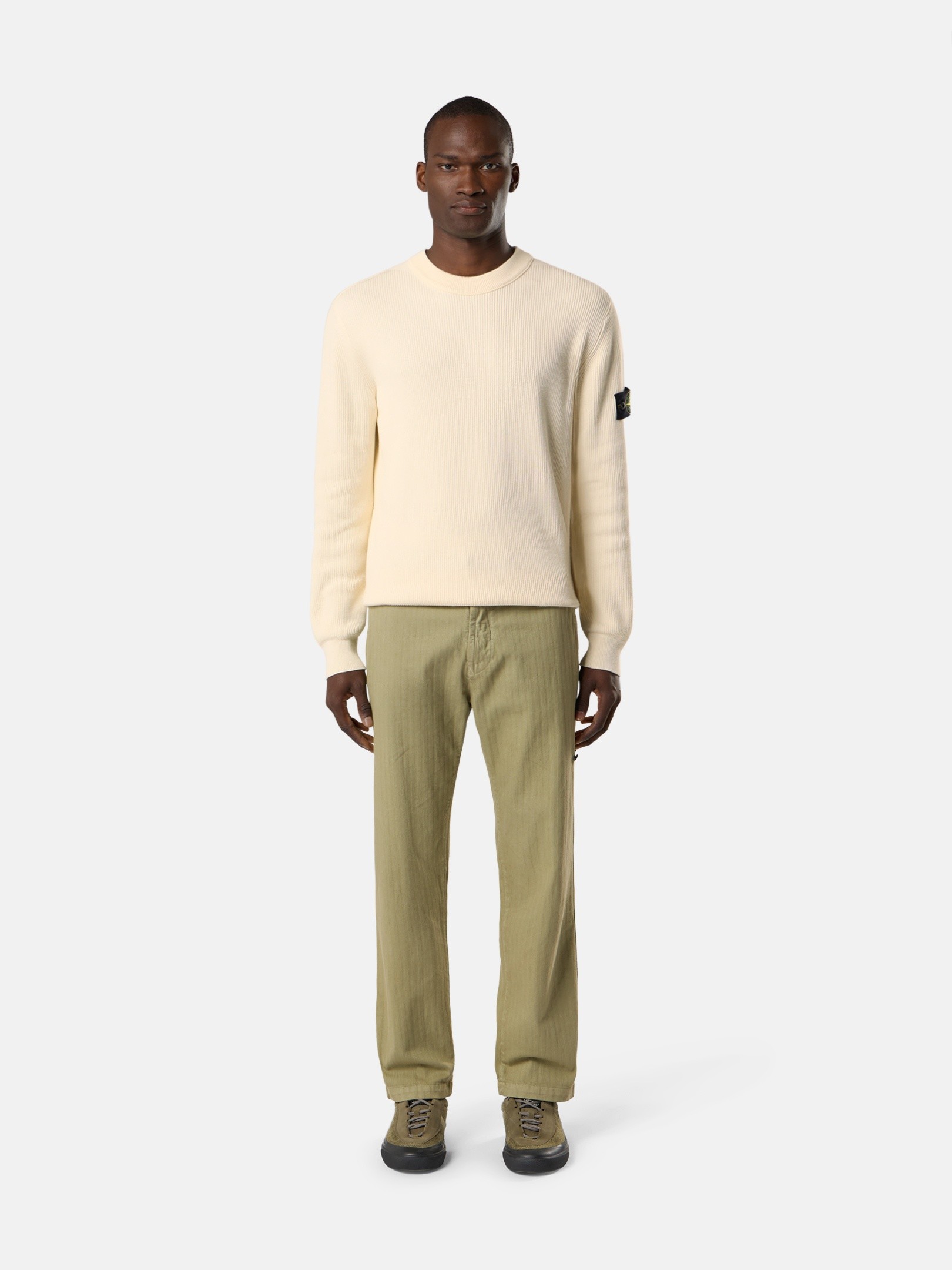 Ivory Regular-fit crewneck sweater 5100154 RIBBED SOFT ORGANIC